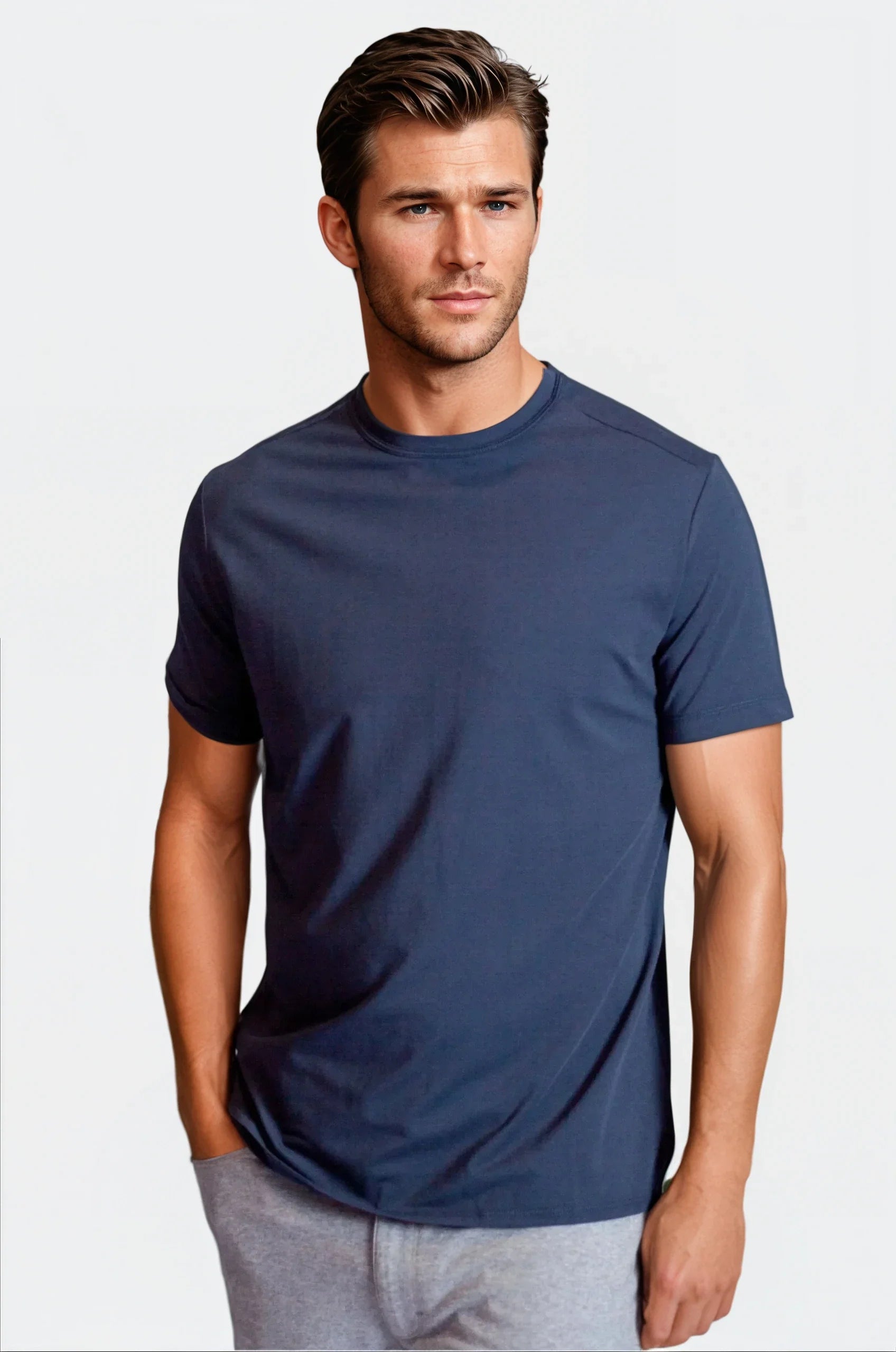 Buki Buki Cinqo Tech Tee 3-Pack - French Blue/Blue Night/Blue Grey — lifestyle context