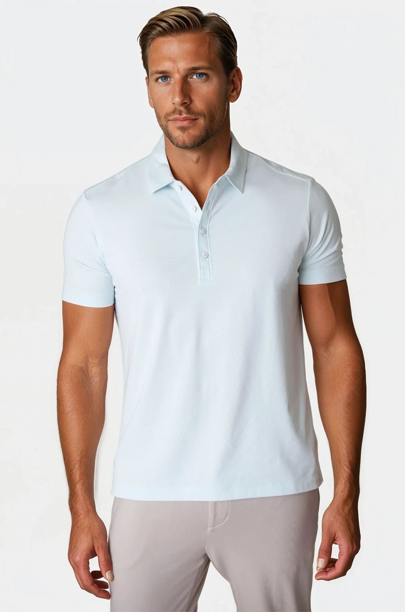 Buki Coolest Polo Tech Shirt - Light Blue — main product shot