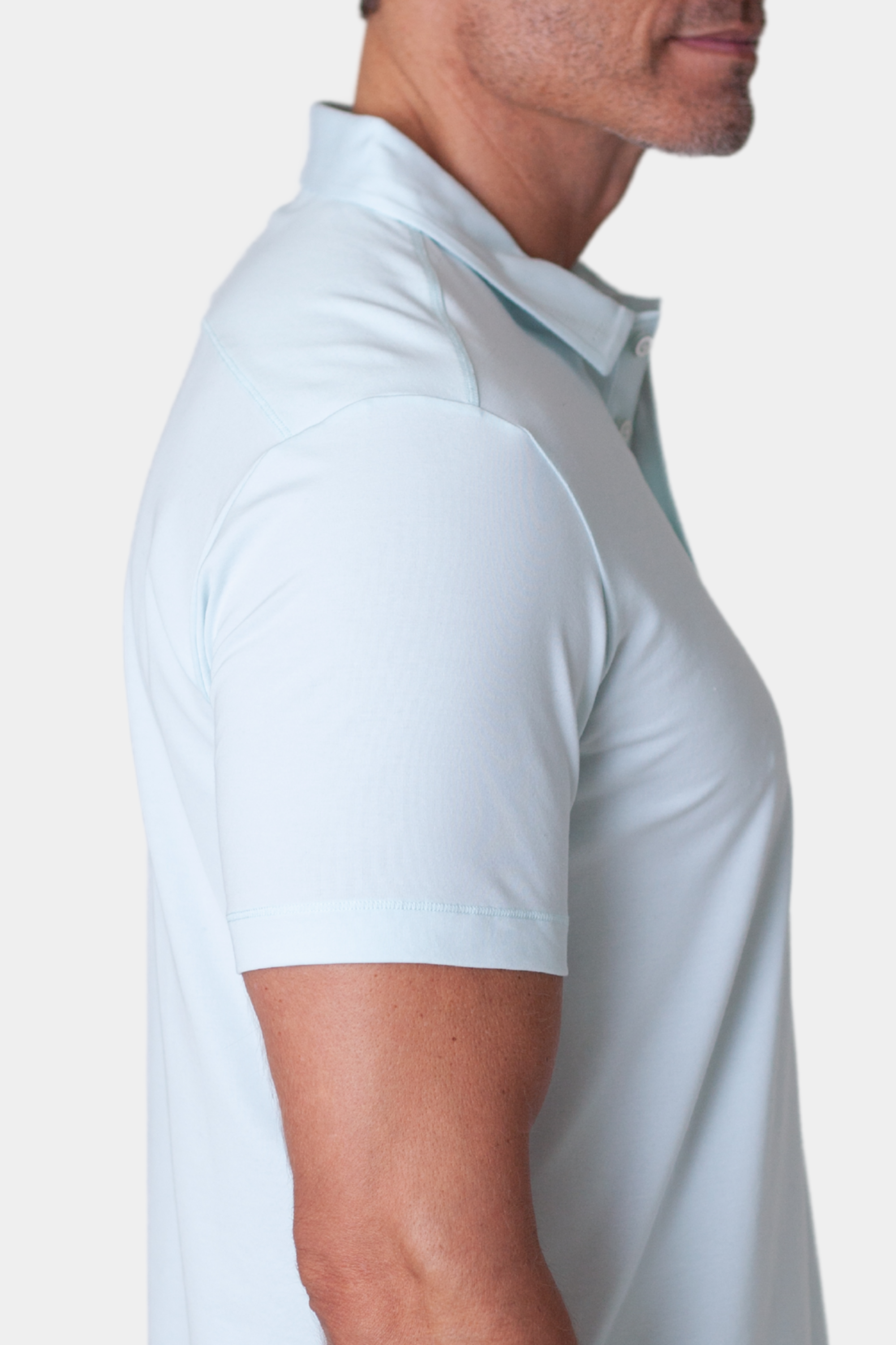 Buki Coolest Polo Tech Shirt - Light Blue — lifestyle context