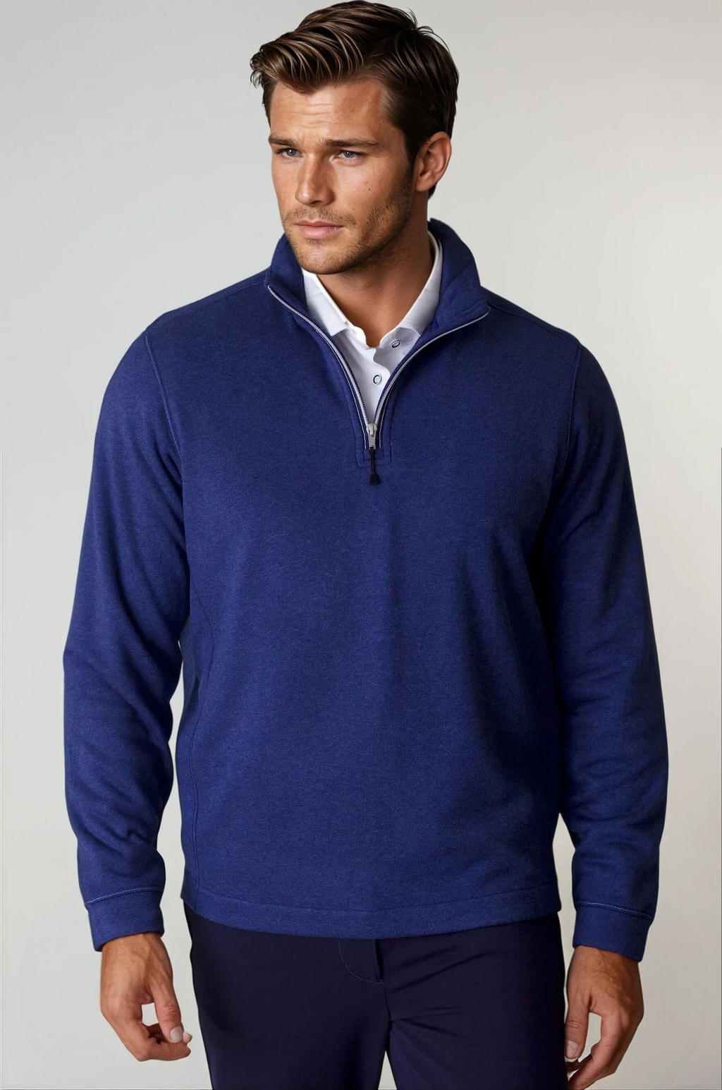 Buki Voey Quarter Zip Sweatshirt - Tokyo Blue — main product shot