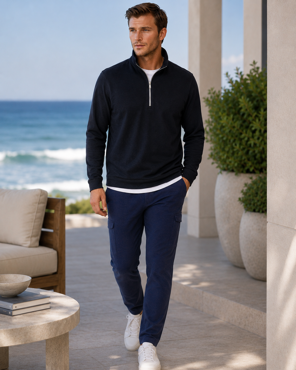 Buki Cinqo Travel Half Zip - Black, view 2