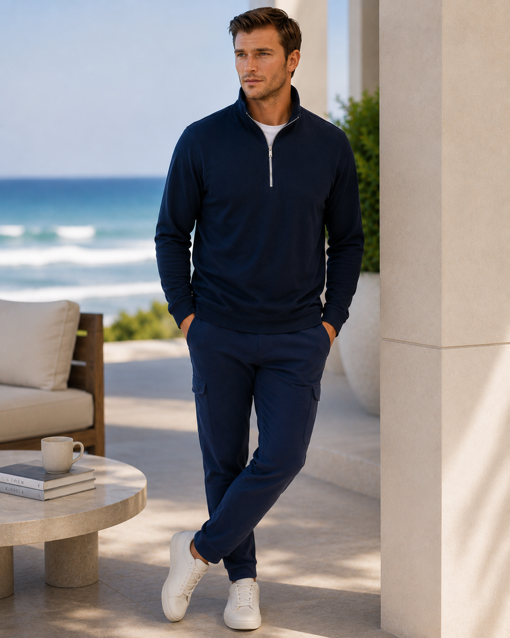 Buki Cinqo Travel Half Zip - Navy, view 2