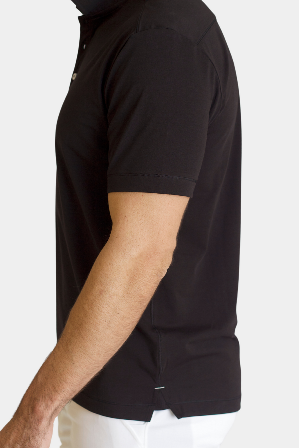 Buki Coolest Polo Tech Shirt - Black — in-use photo