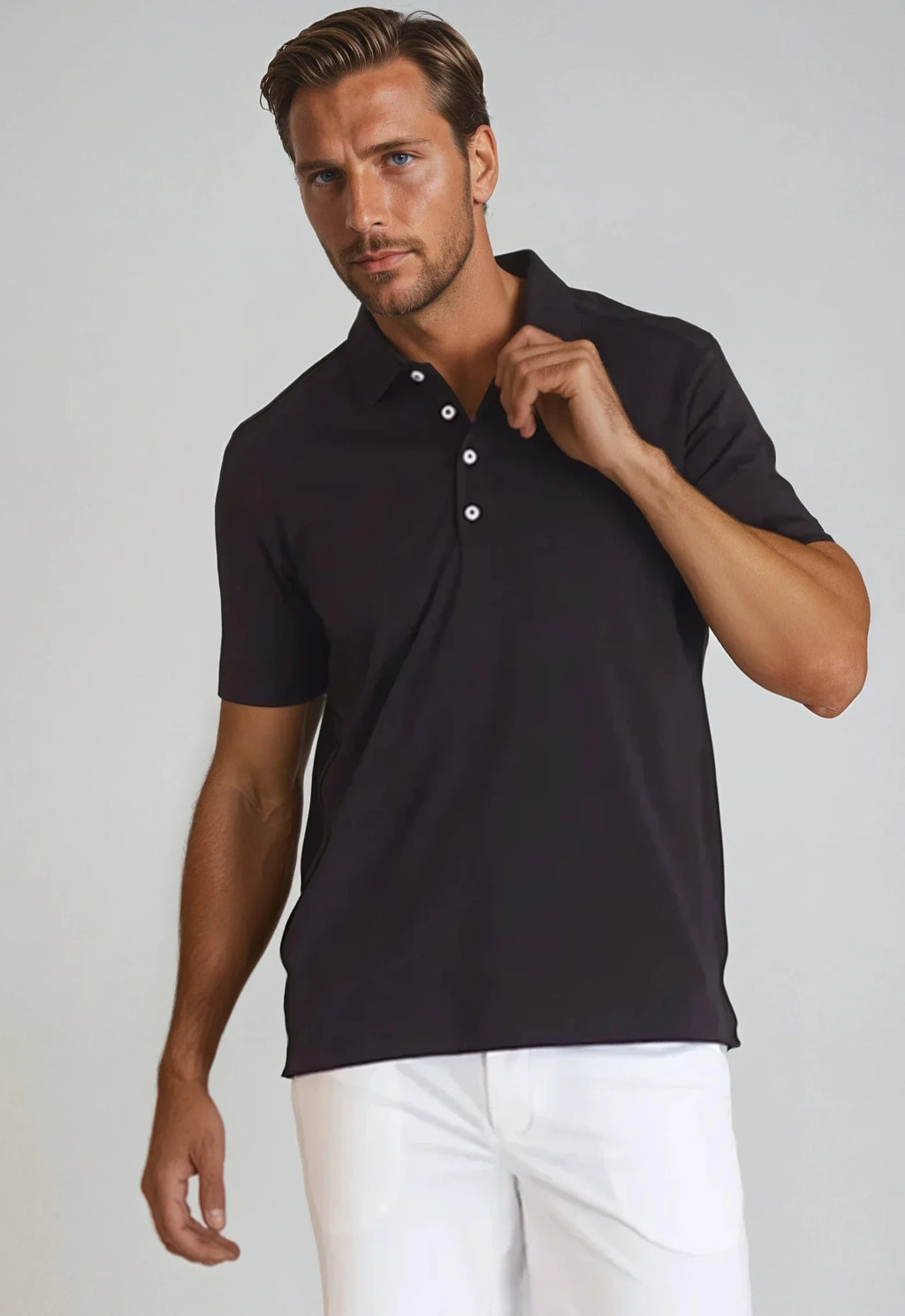 Buki Coolest Polo Tech Shirt - Black — main product shot