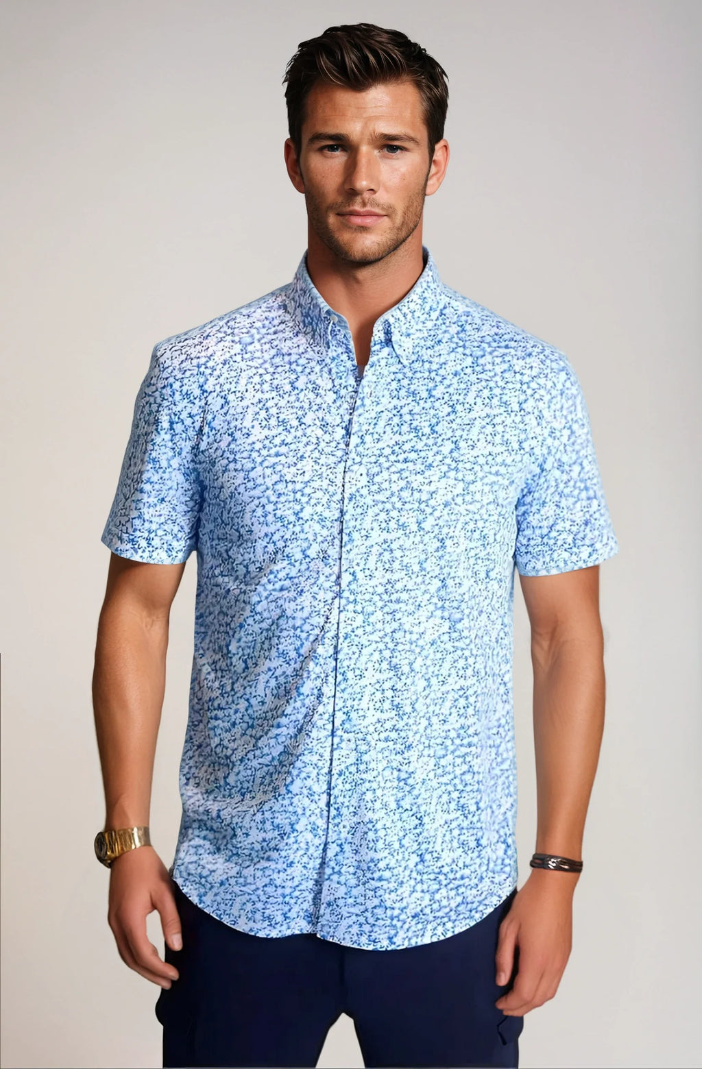 Buki Five-O Floral Short Sleeve Tech Shirt — main product shot