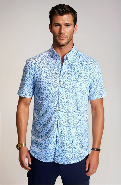 Buki Five-O Floral Short Sleeve Tech Shirt — main product shot