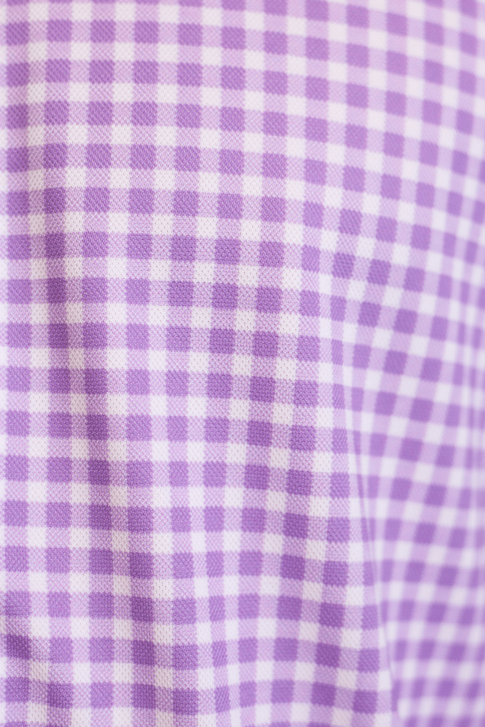Mauro Long Sleeve Check Tech Shirt - Lavender – Buki, view 6