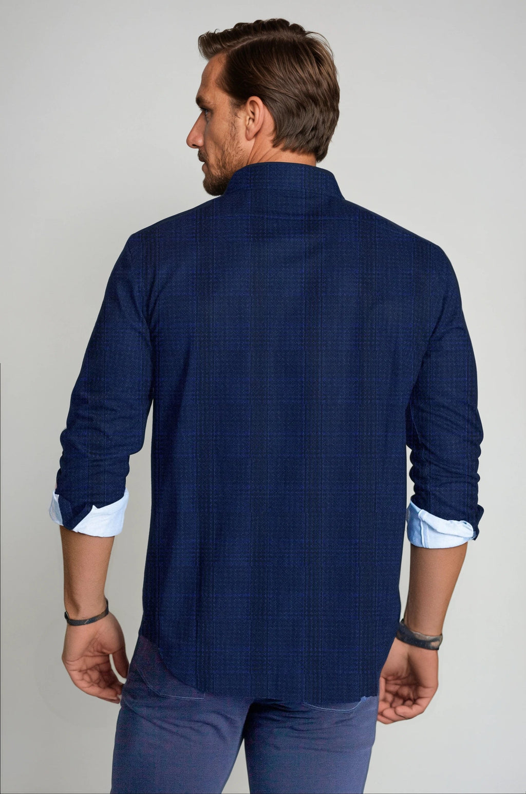 Buki Moody Blues Plaid Long Sleeve Tech Shirt — back view