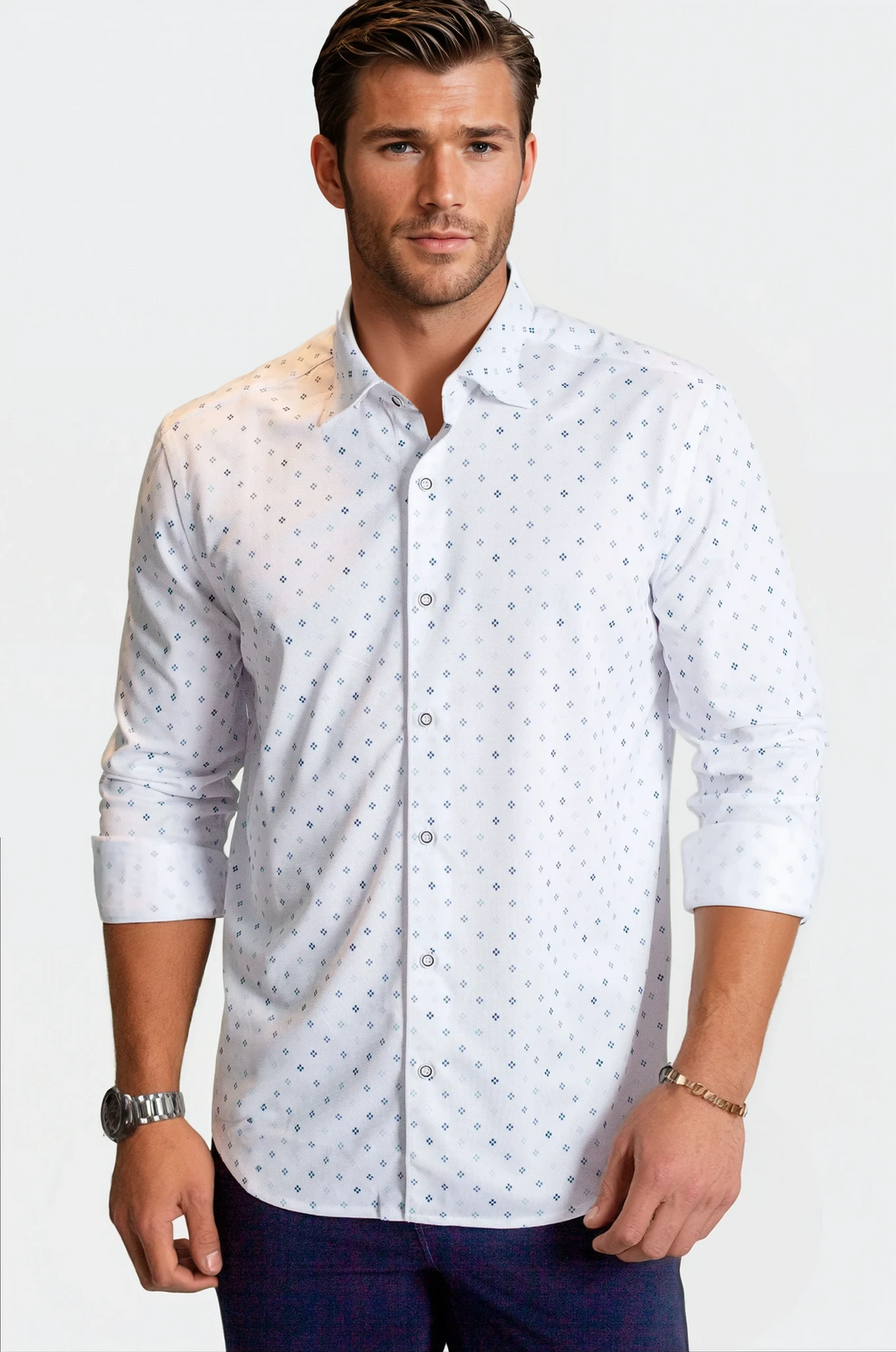 Buki Newport Ditsy Long Sleeve Tech Shirt — main product shot