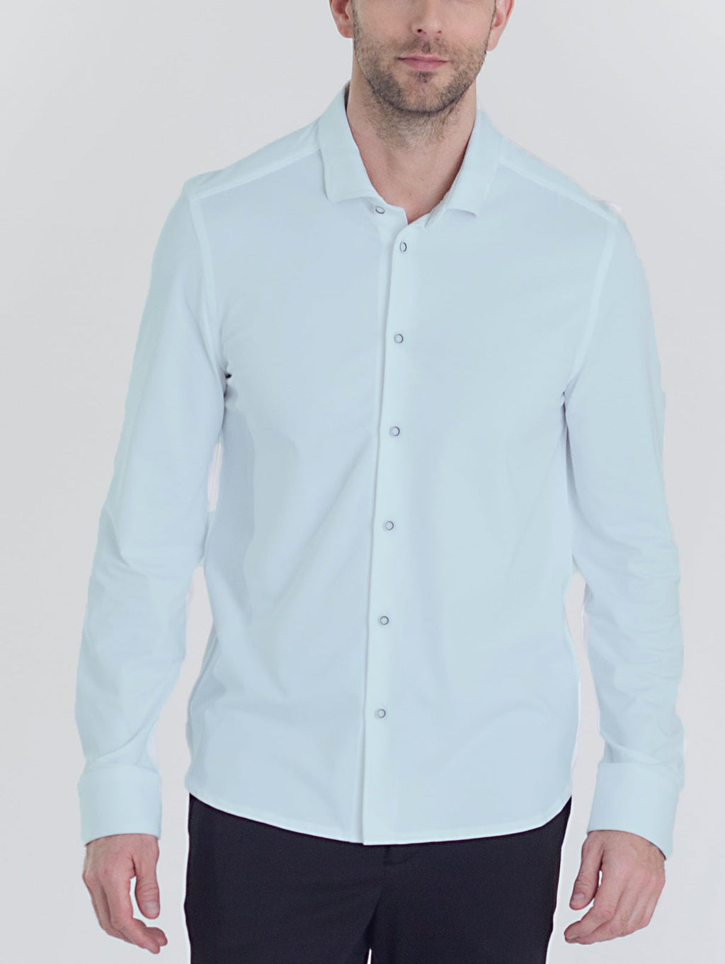 Buki Single Shot Long Sleeve Tech Shirt - Light Blue — lifestyle context