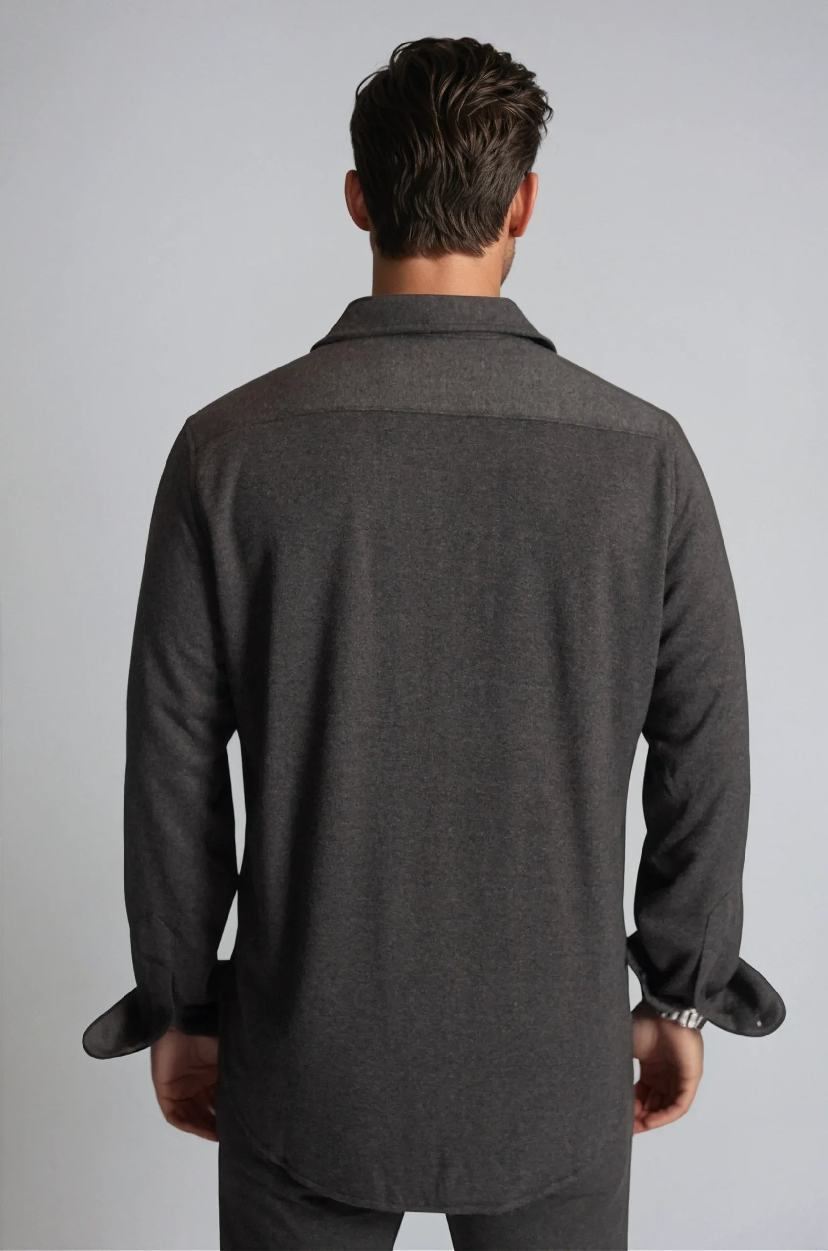 Buki Soft Knit CPO Overshirt — in-use photo