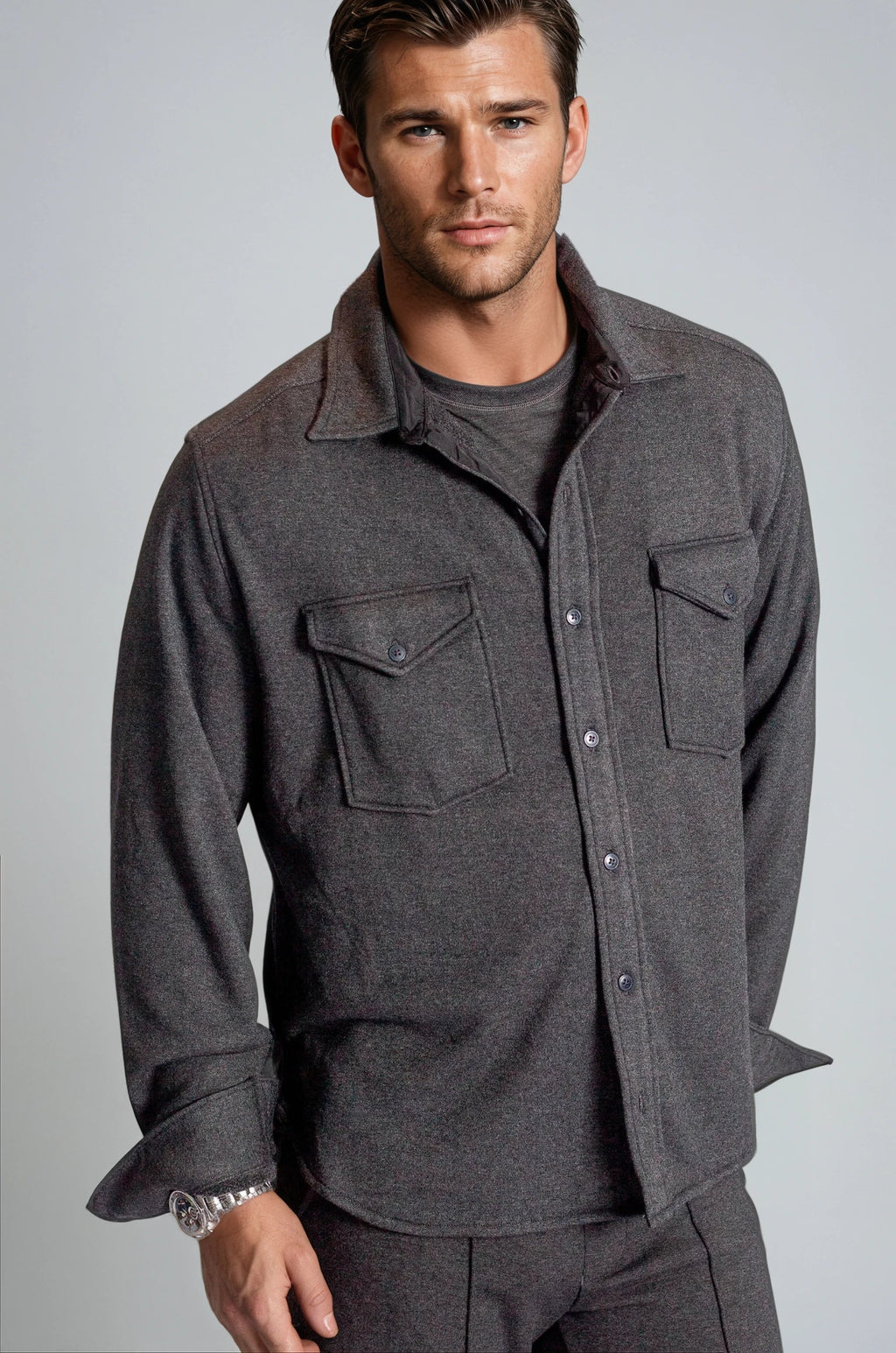 Buki Soft Knit CPO Overshirt — main product shot