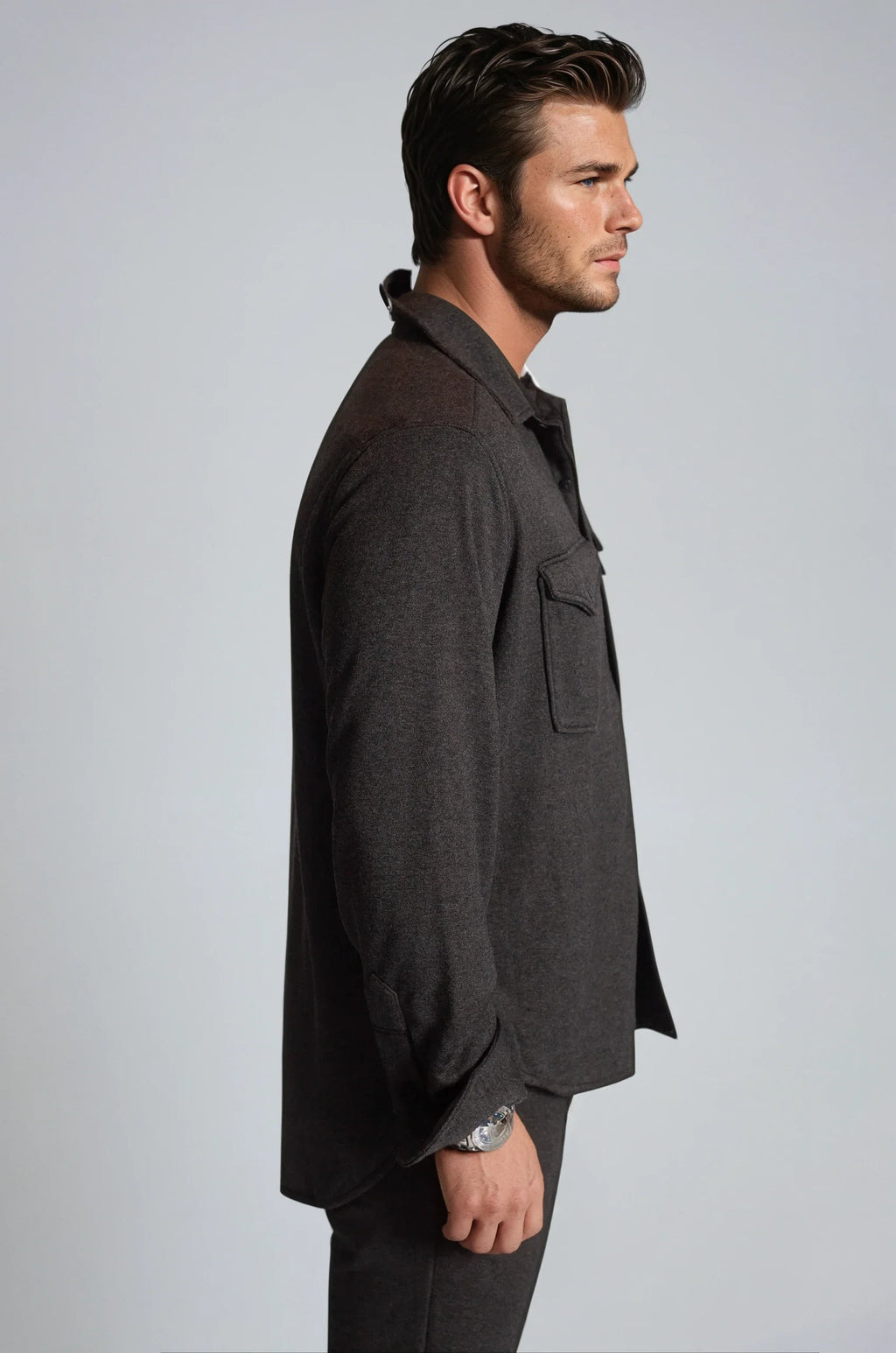 Buki Soft Knit CPO Overshirt — size reference