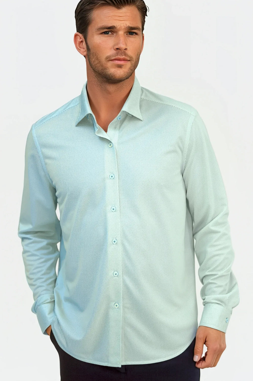 Buki Studio Dot Long Sleeve Tech Shirt - Teal — main product shot
