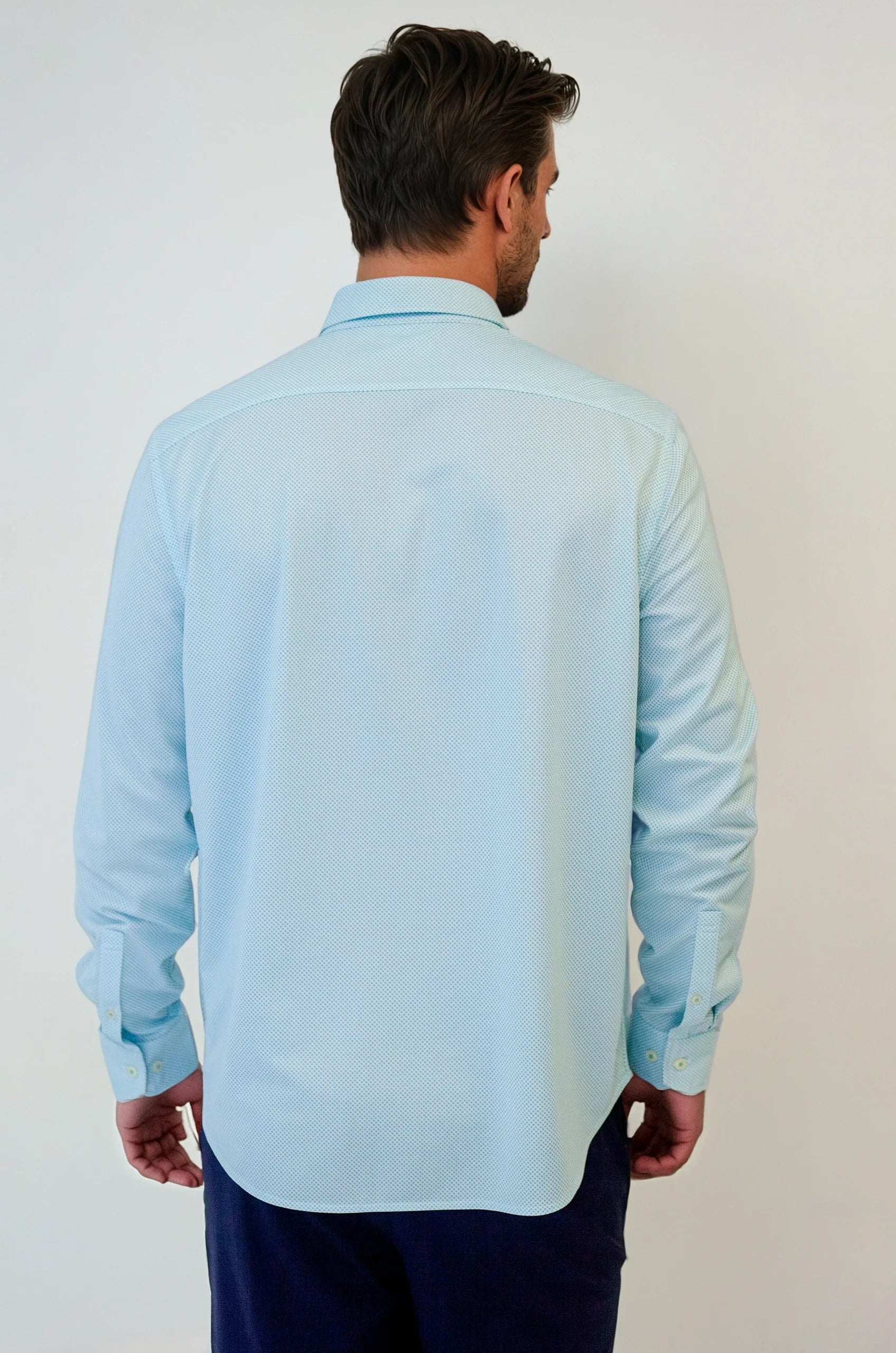 Buki Studio Dot Long Sleeve Tech Shirt - Teal — back view