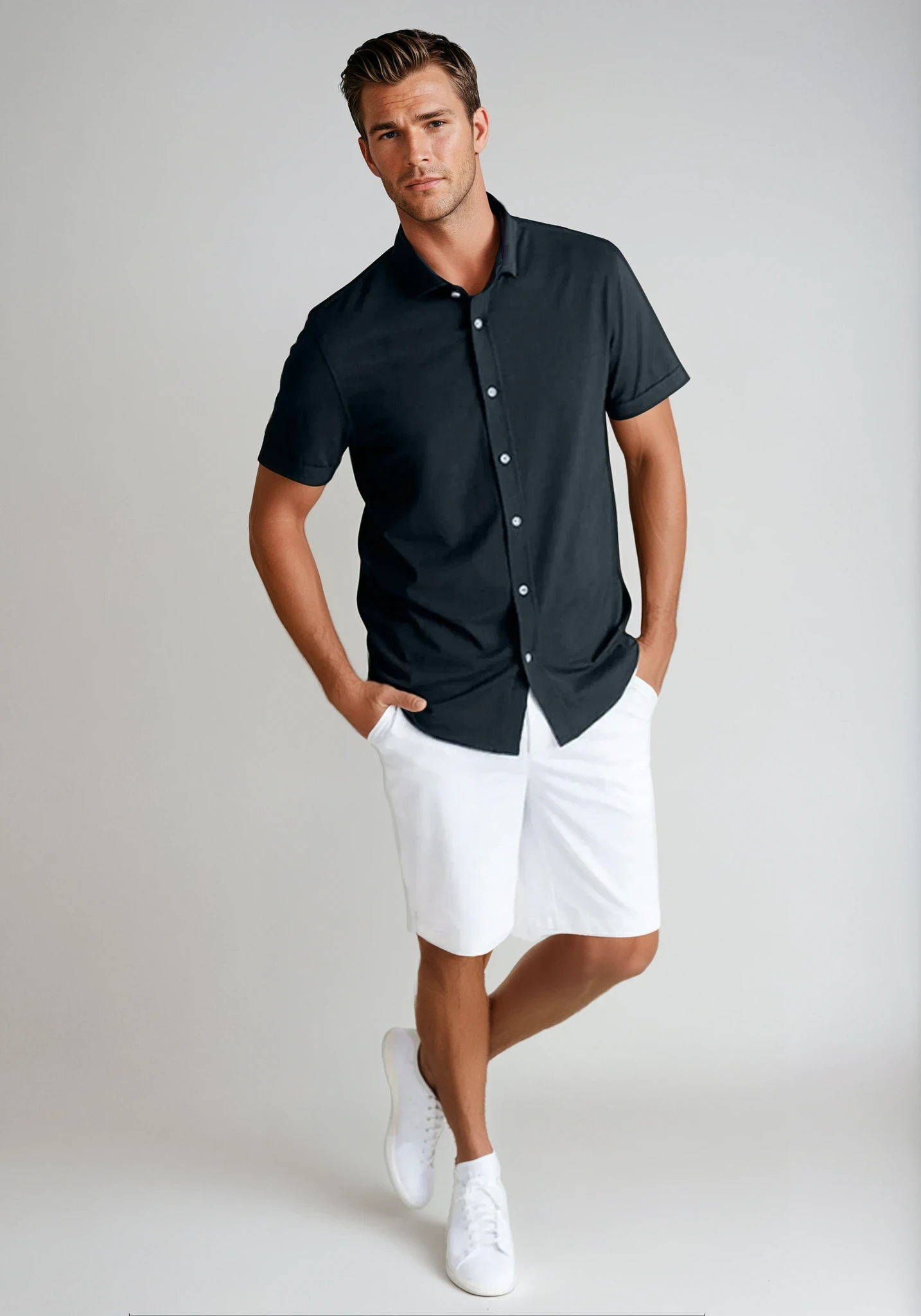 Buki Buki Cinqo Single Shot Short Sleeve Shirt - Black — back view
