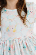 Mila & Rose ® Bunny Dreams 3/4 Sleeve Pocket Twirl Dress — main product shot