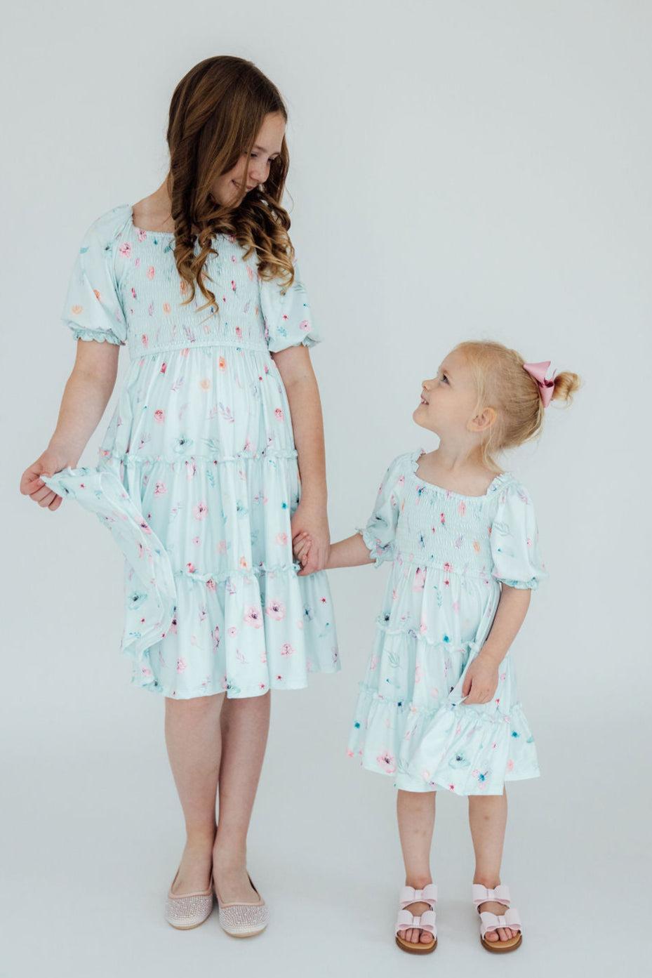 Mila & Rose ® Butterfly Ballet Smocked Ruffle Dress — side view