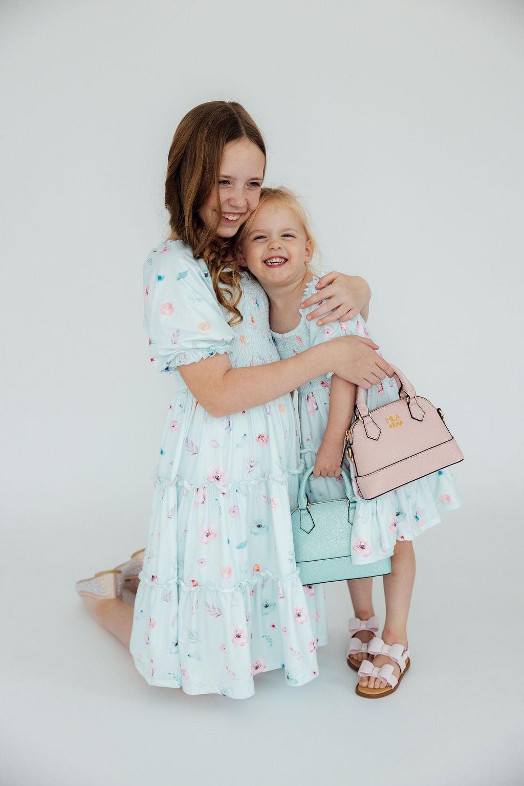 Mila & Rose ® Butterfly Ballet Smocked Ruffle Dress — back view