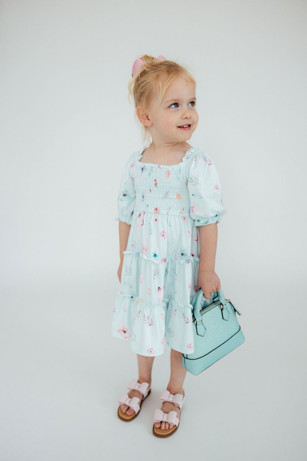 Mila & Rose ® Butterfly Ballet Smocked Ruffle Dress — alternative angle