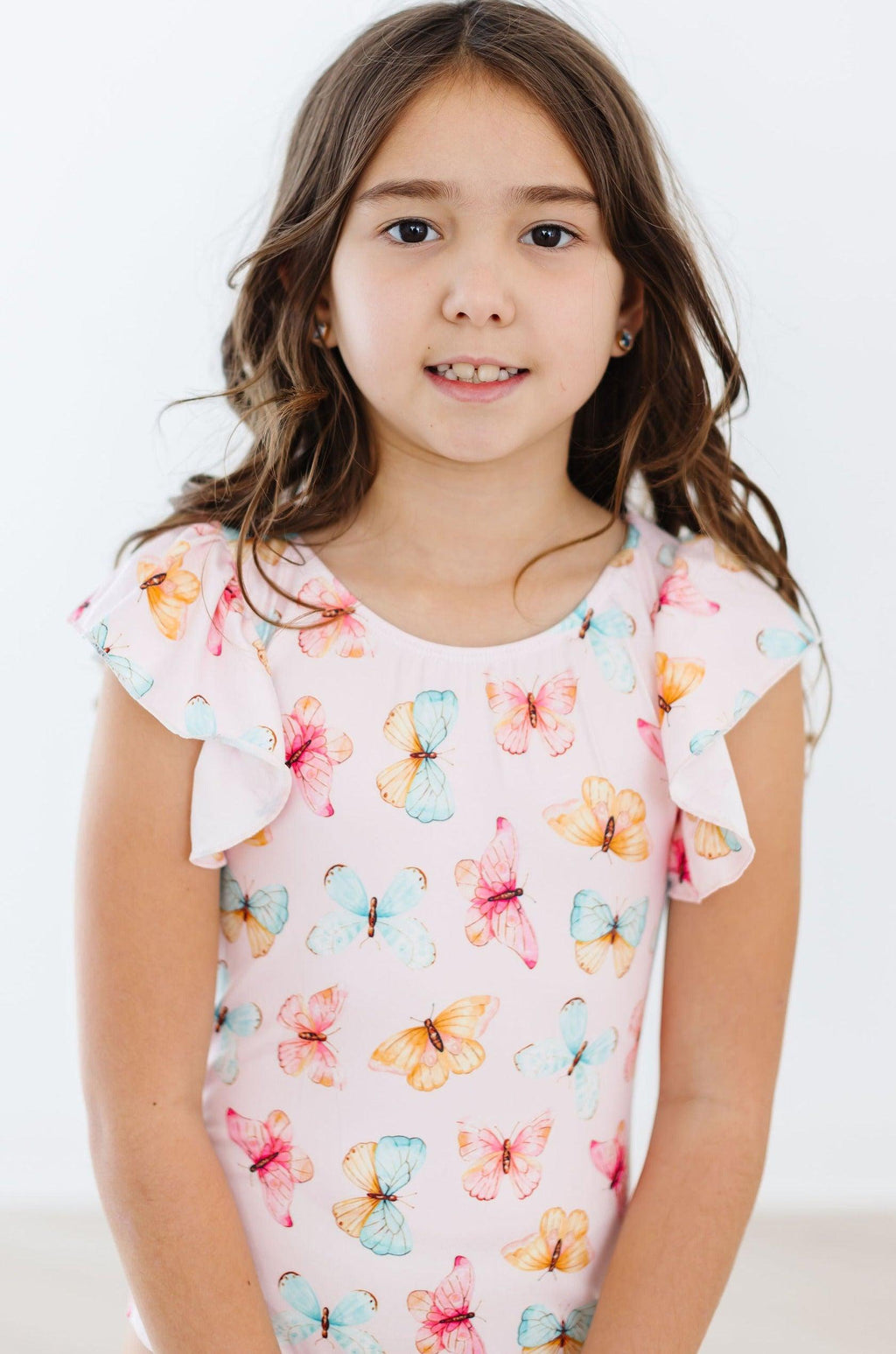 Mila & Rose ® Butterfly Kisses S/S Flutter Sleeve Leotard — lifestyle context