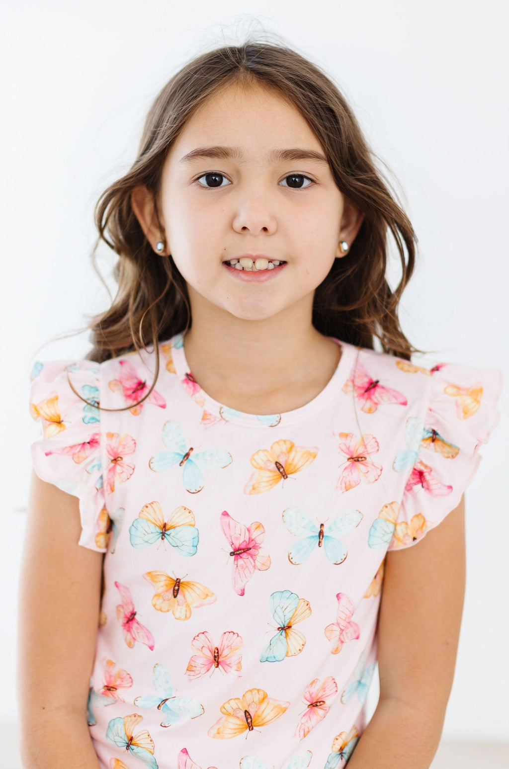 Mila & Rose ® Butterfly Kisses S/S Ruffle Tee — lifestyle context