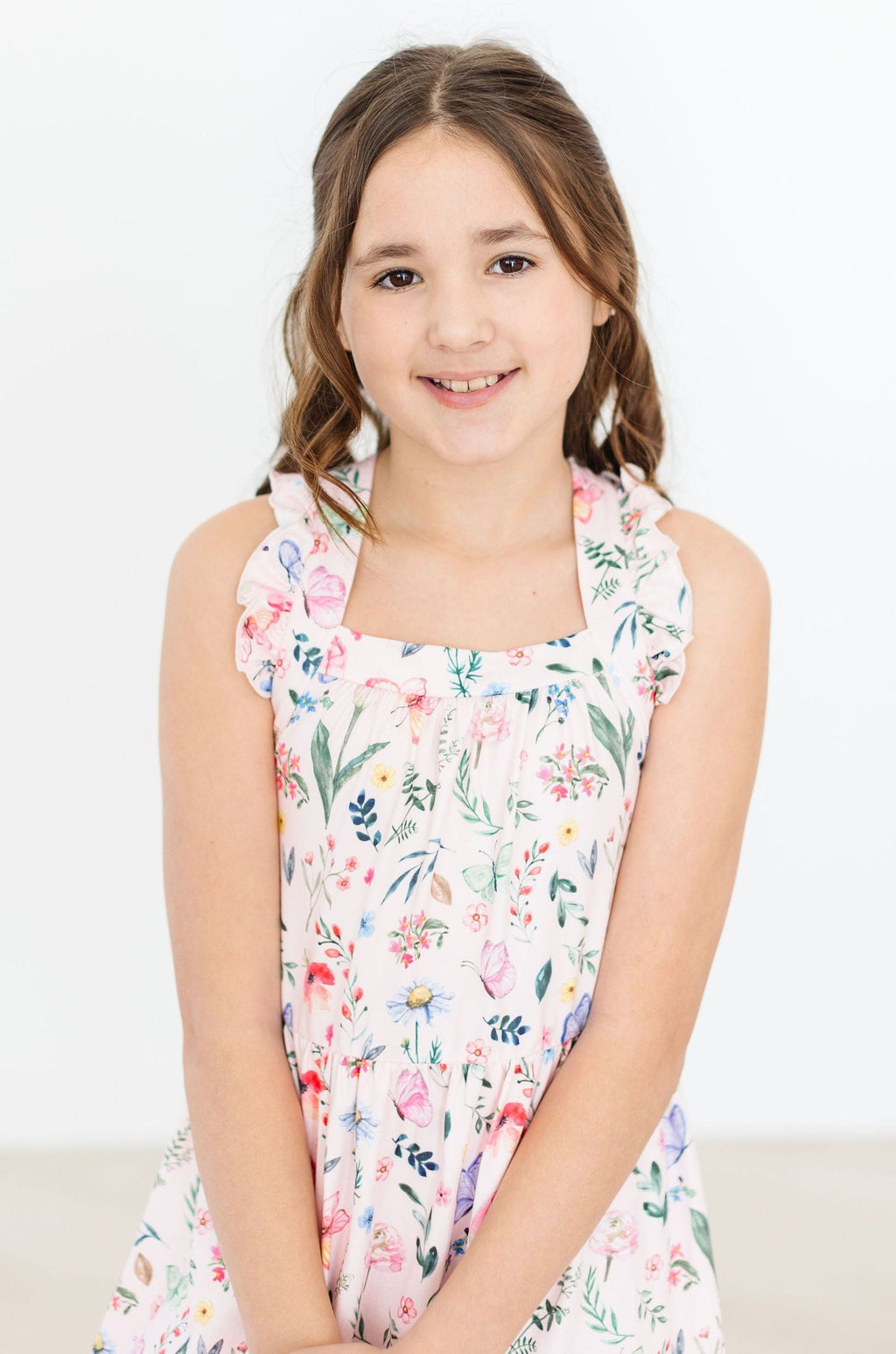 Mila & Rose ® Butterfly Meadows Ruffle Cross Back Dress — alternative angle