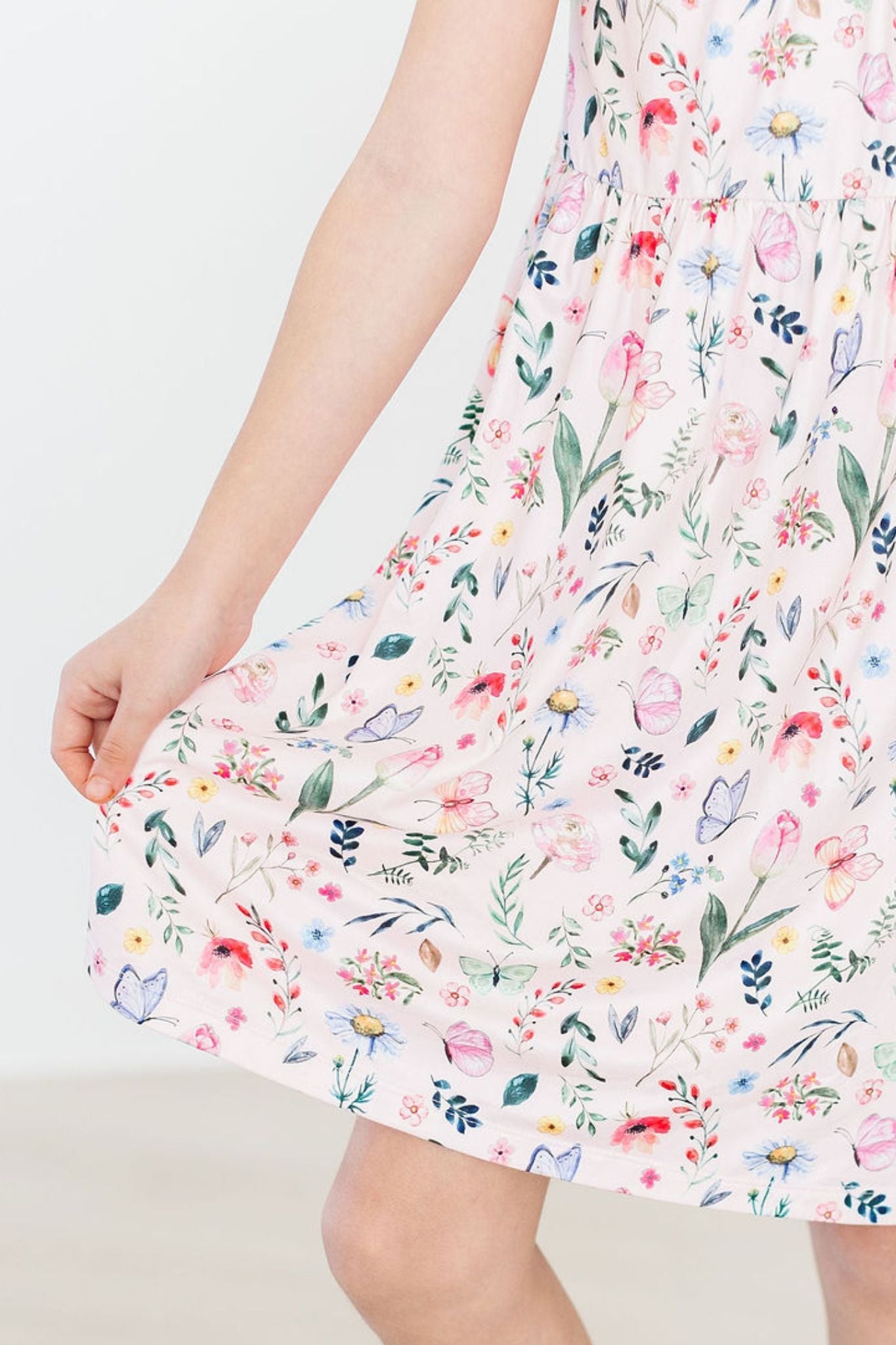 Mila & Rose ® Butterfly Meadows Ruffle Cross Back Dress — main product shot
