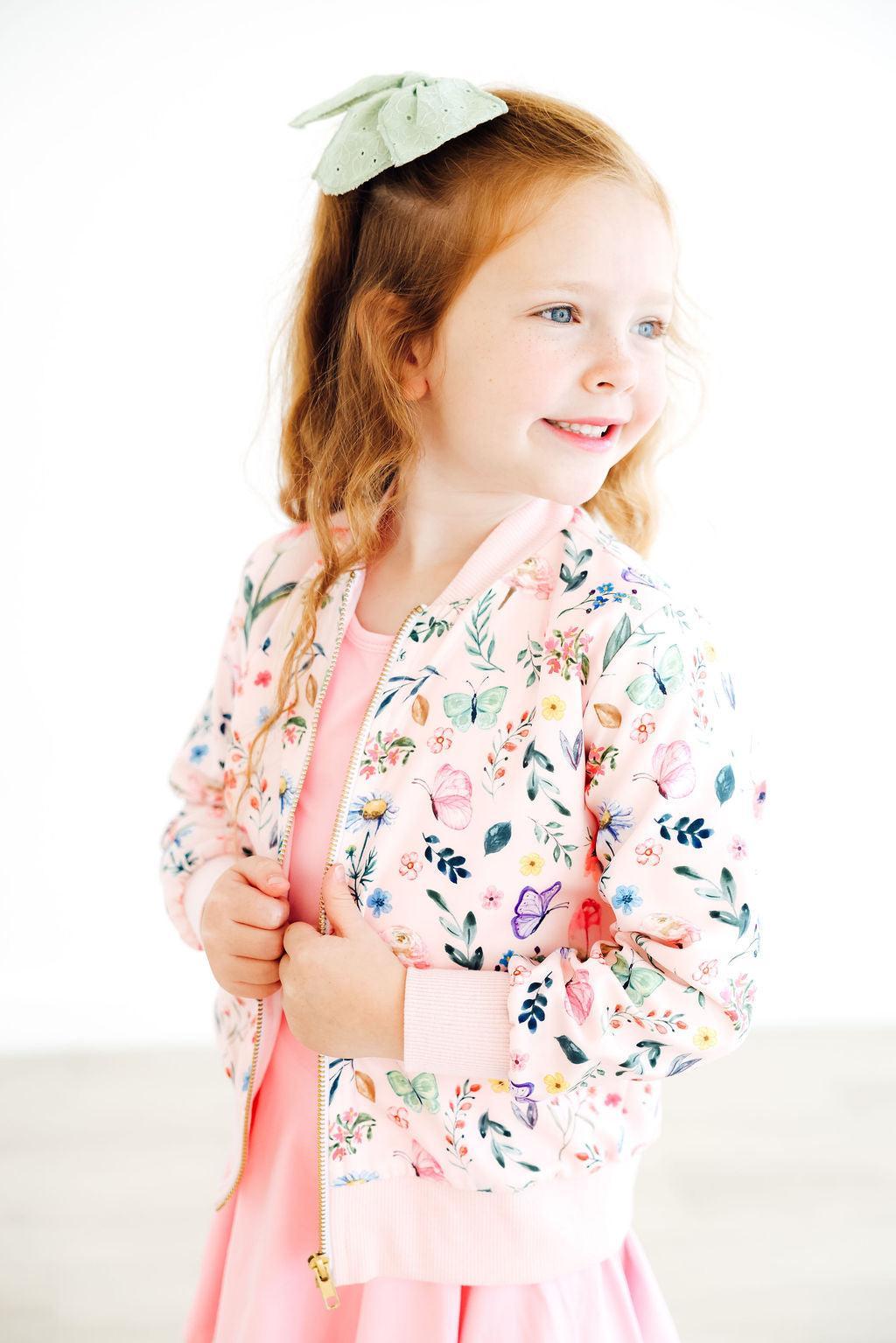 Mila & Rose ® Butterfly Meadows Satin Jacket — side view