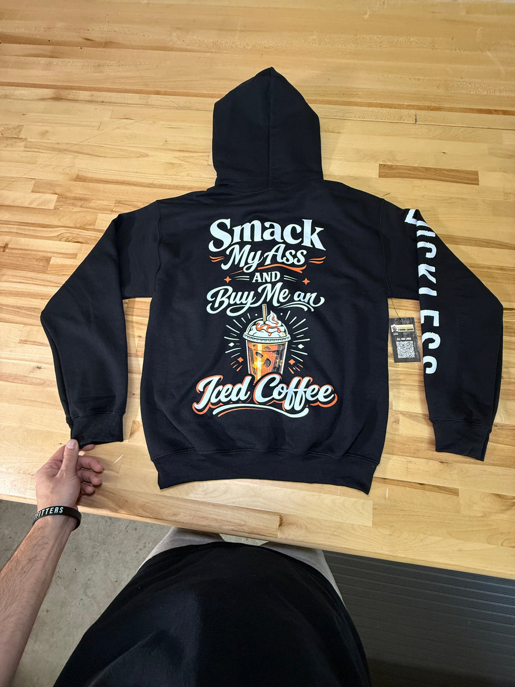 Luckless Outfitters Buy Me An Iced Coffee Hoodie — lifestyle context