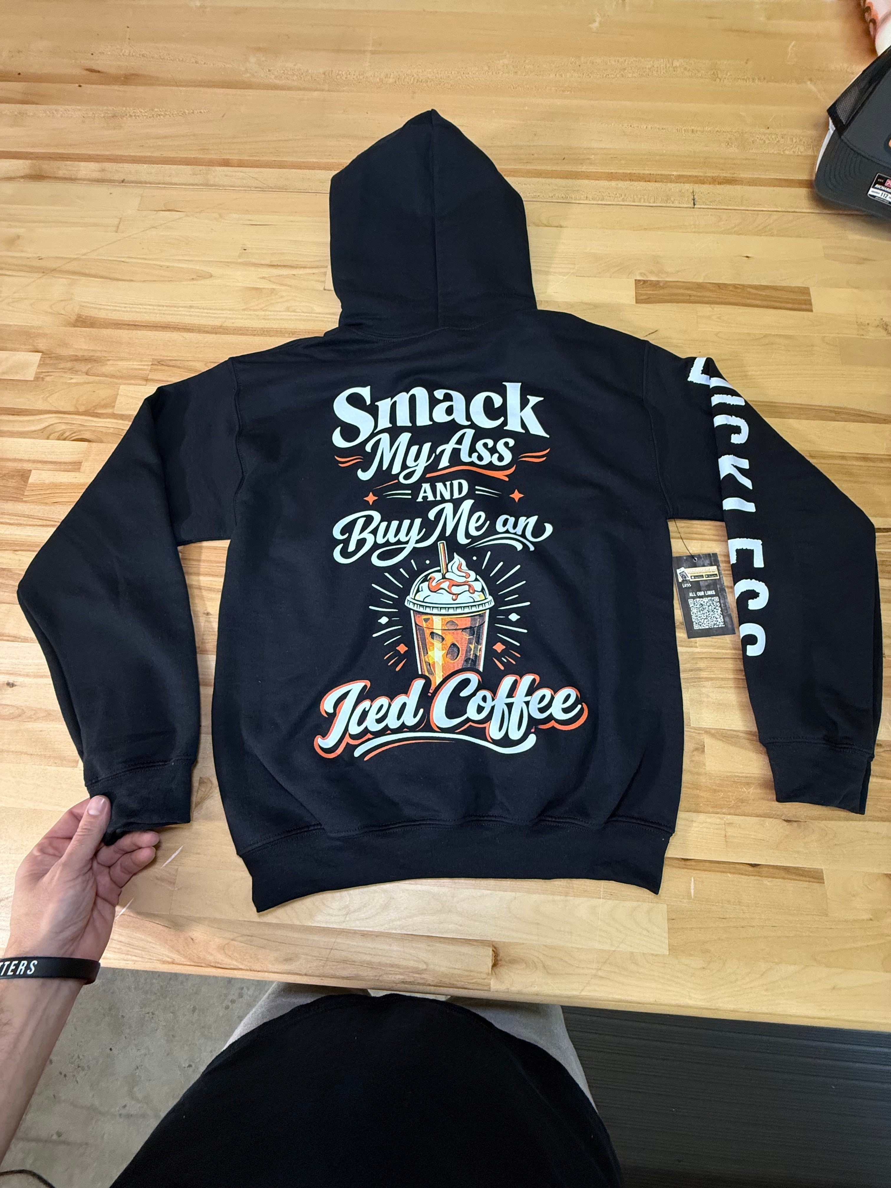 Luckless Outfitters Buy Me An Iced Coffee Hoodie — back view