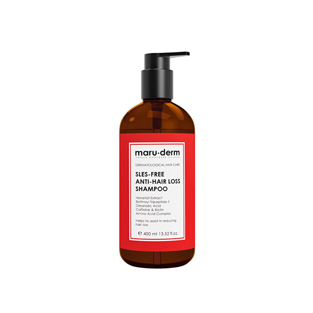 Maruderm Anti Hair Loss Shampoo: Sulfate-Free Formula for Hair Growth, Thinning Hair, and Strengthening with Biotin and Caffeine - 400ml
