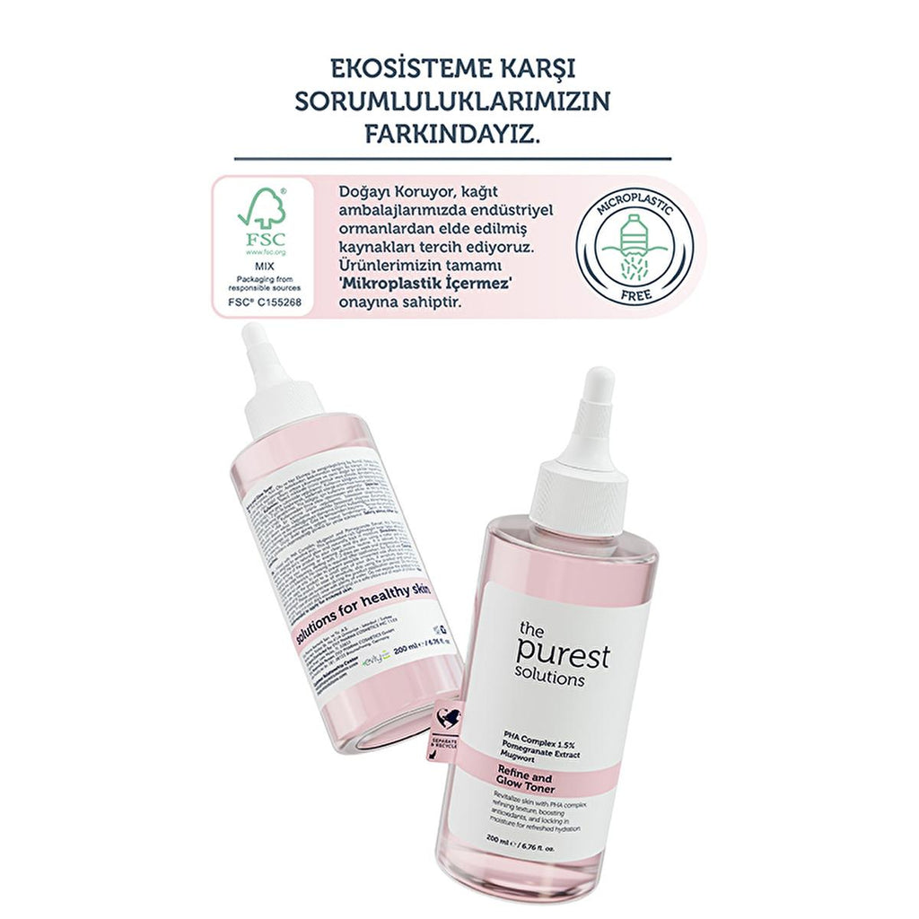 The Purest Solutions PHA Toner for Sensitive Skin - 200ml Natural Skincare with Antioxidants