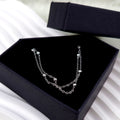 BodyCandy Stainless Steel Ball Station Necklace Satellite Chain Double Necklace — main product shot