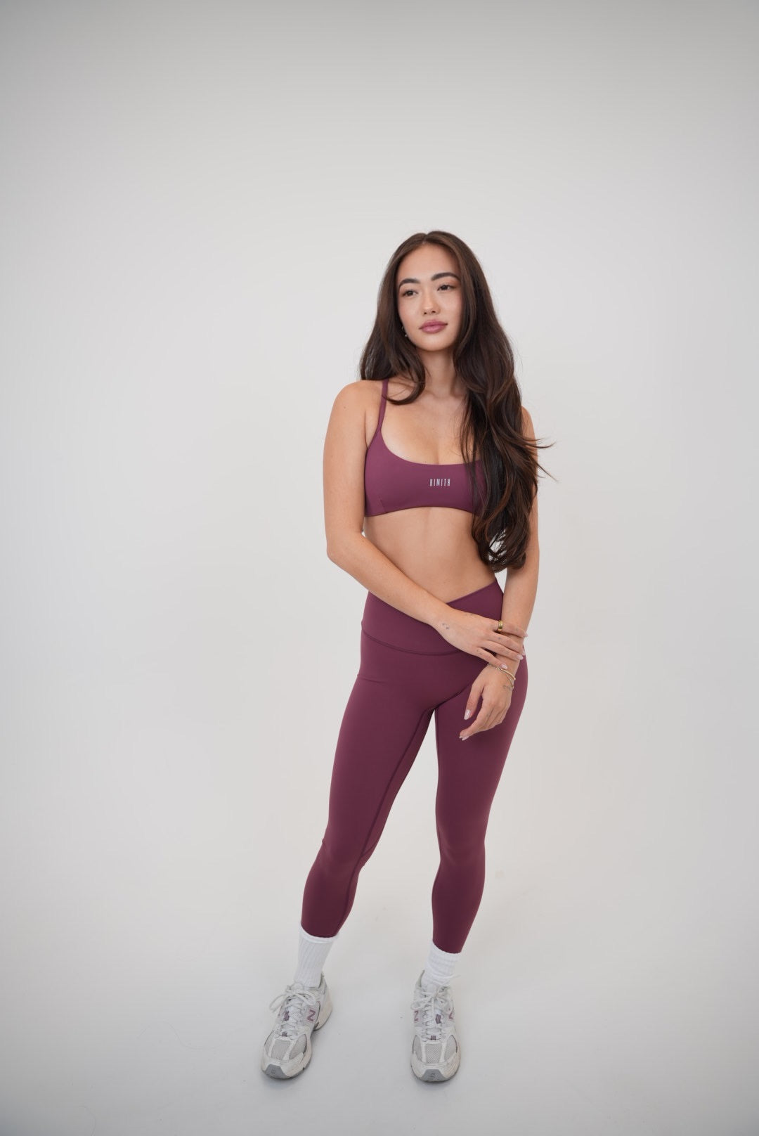 KIMITH BRAND My Time Is Divine Plum Cross-Back Butter Soft Bra — back view
