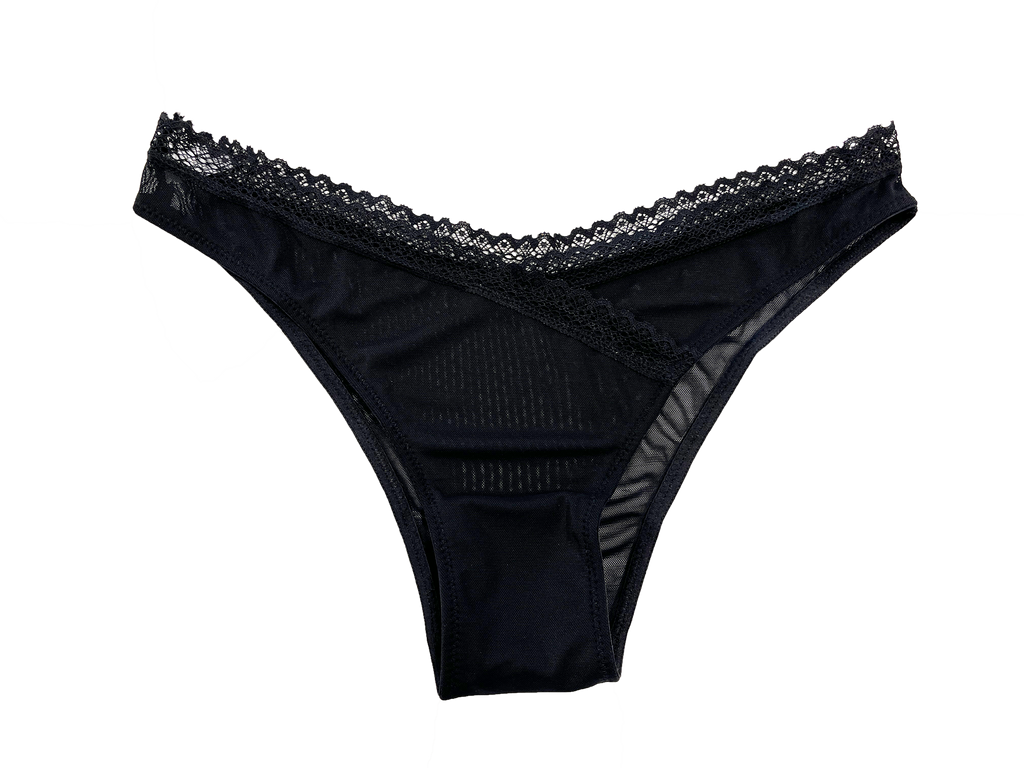 Love Libby Panties V-Front Mesh Cheeky with Lace, XS-2X — color detail