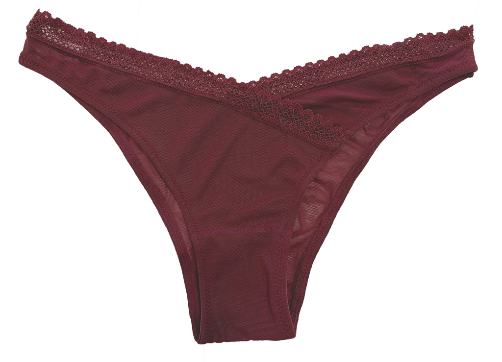 Love Libby Panties V-Front Mesh Cheeky with Lace, XS-2X — packaging