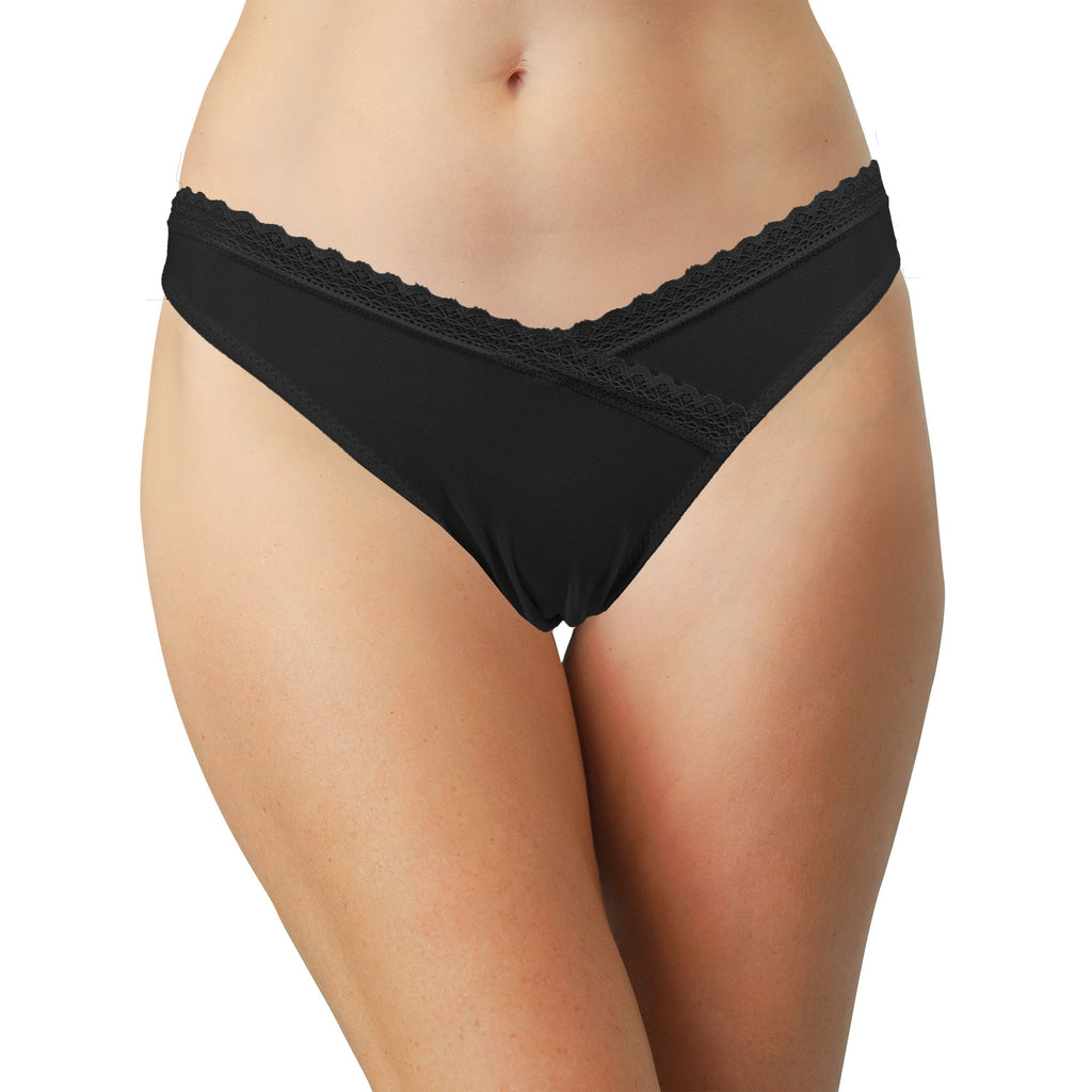 Love Libby Panties V-Front Mesh Thong with Lace, XS-2X — back view