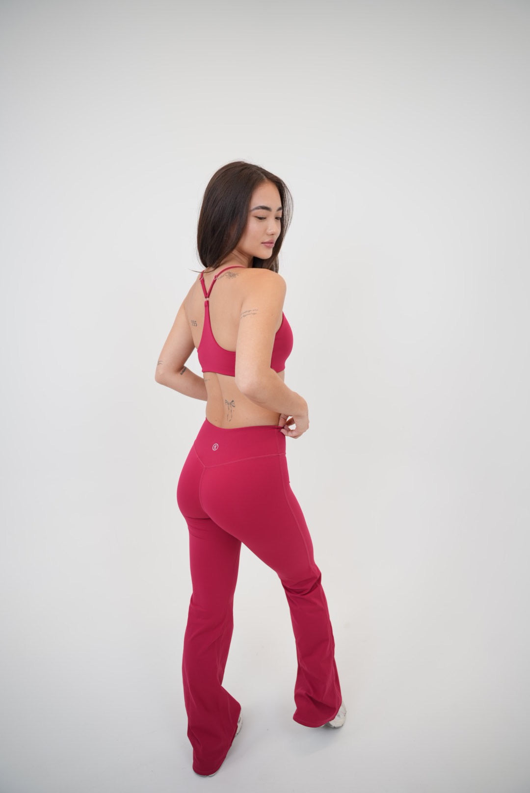 KIMITH BRAND I Live in Luxury Red Flare Pant — alternative angle