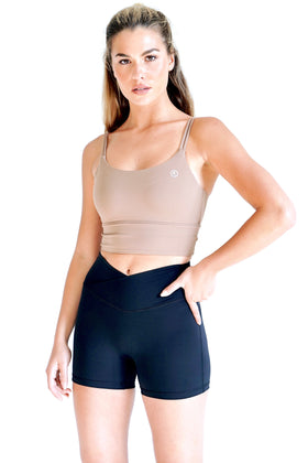 KIMITH BRAND I Am Confident Beige Cropped Tank