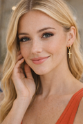 Pretty Little Patriot Pretty Little Patriot Dangle cross gold earrings — main product shot