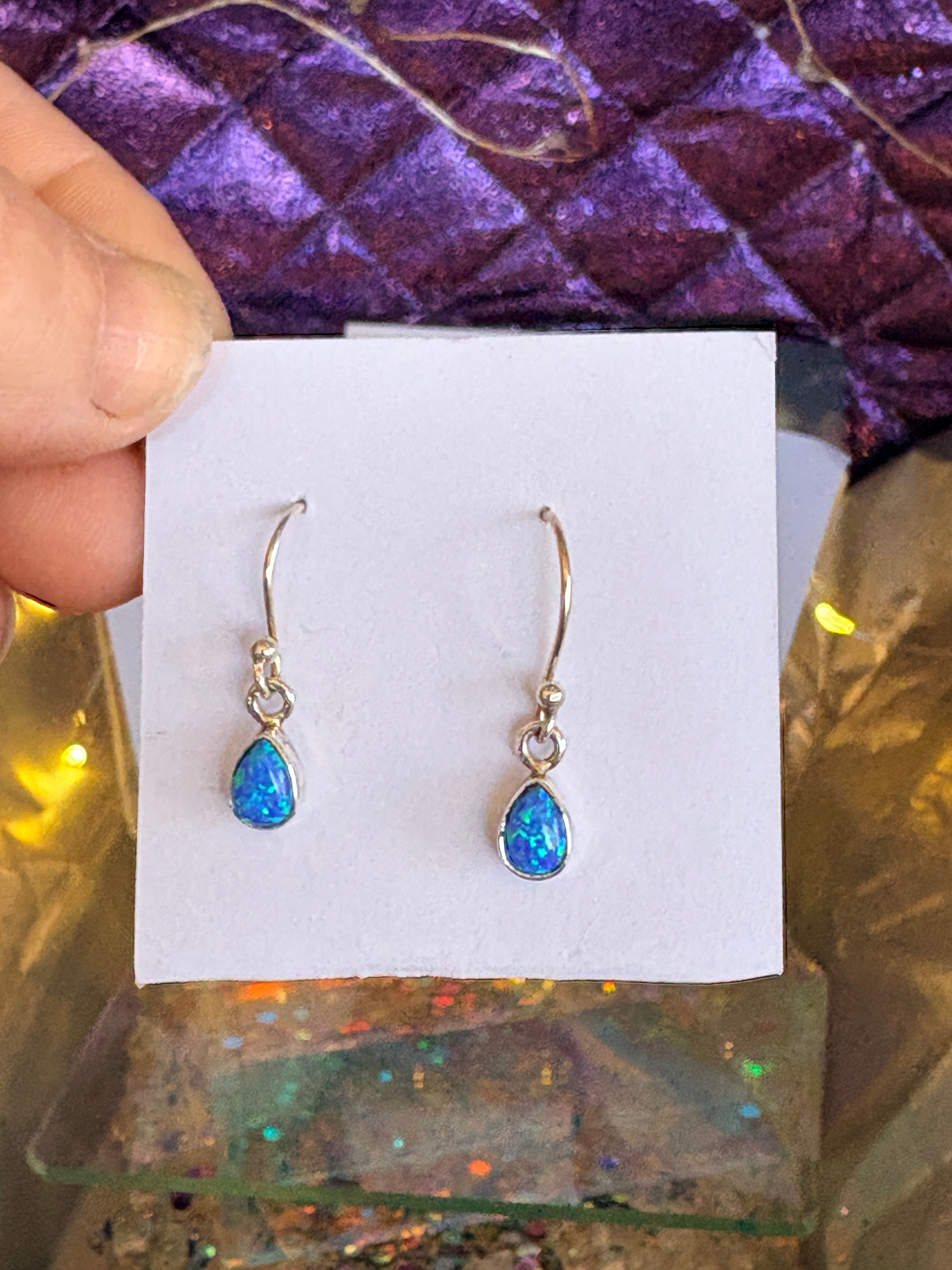Just Neat Stuff Blue Opal Teardrops — size reference