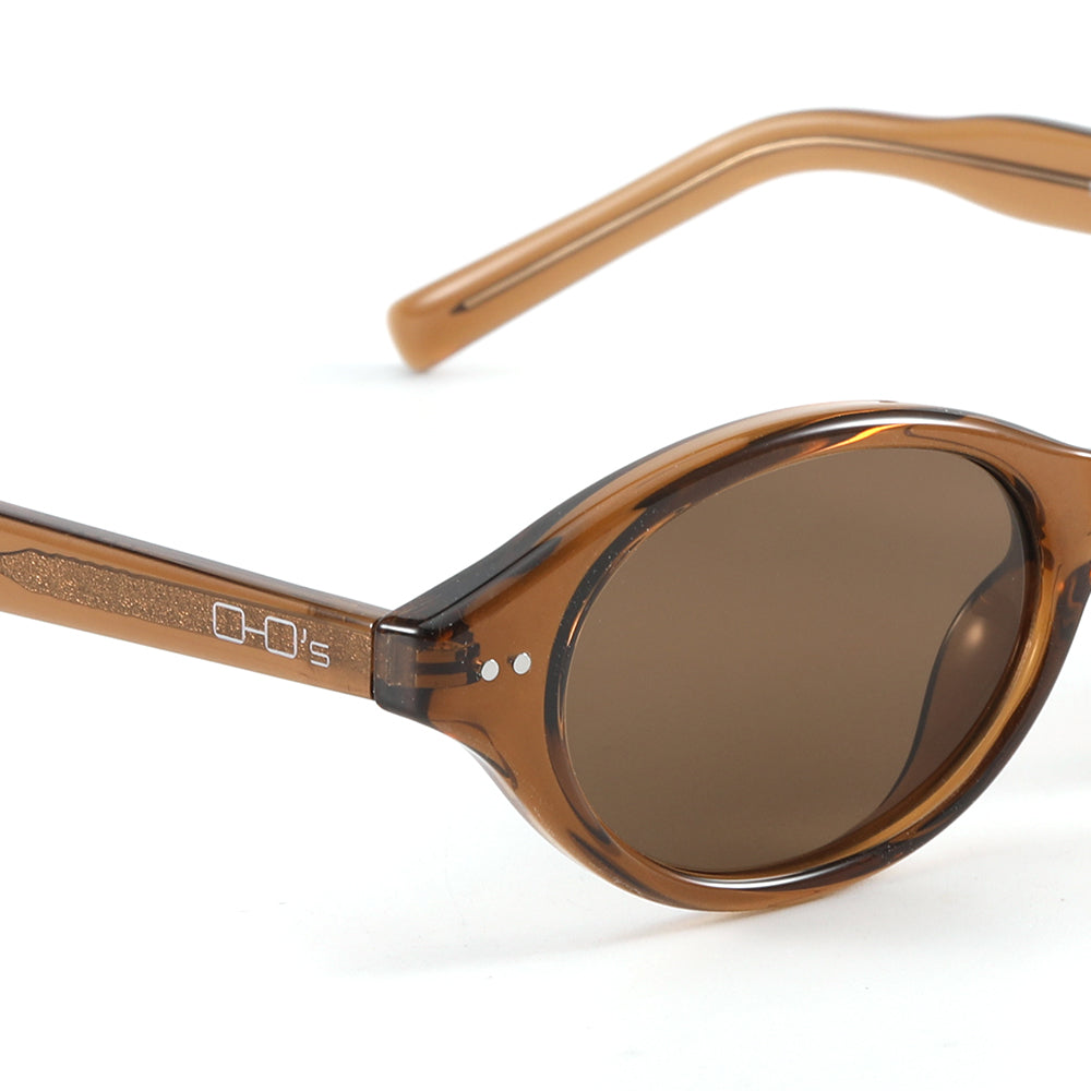 OHO's OHO's SILHOUETTE Sunglasses (Color Variant 2) — Angular Geometric Frames — OHO's branding close-up