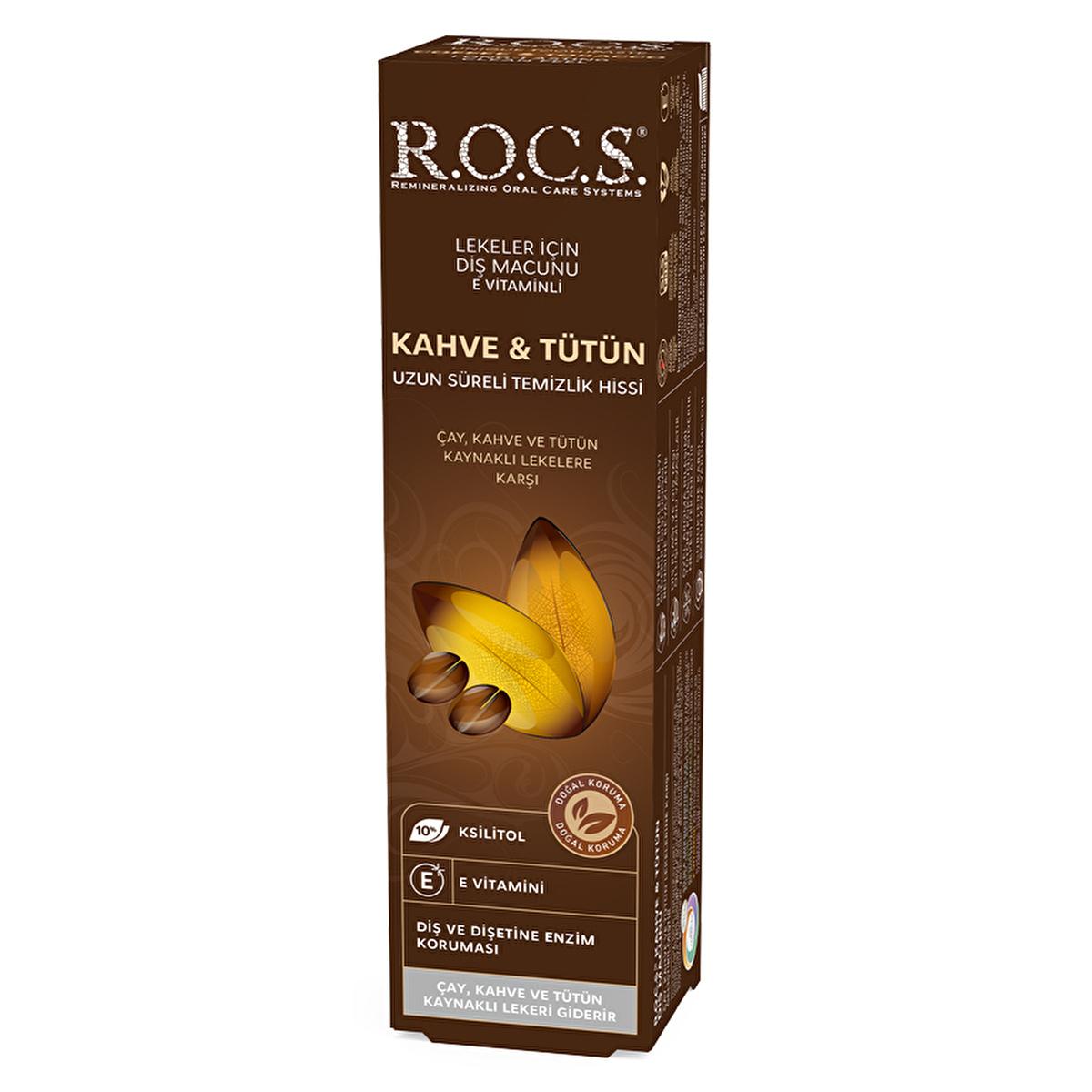 Rocs Coffee & Tobacco Stain Removal Toothpaste: Whiten Teeth, Fight Plaque & Cavities - For Coffee, Tea & Tobacco Users