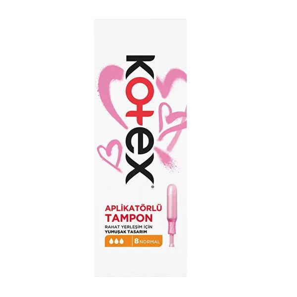 Kotex Normal Absorbency Applicator Tampon for Women - 8 Count, Reliable Menstrual Hygiene & Protection