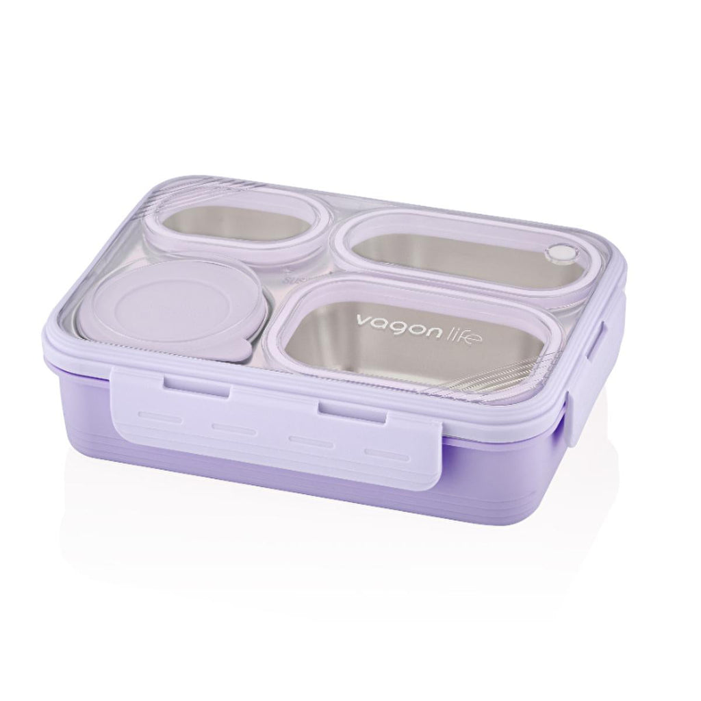Vagon Life 800ml Stainless Steel Lunch Box - Leakproof Bento Box for Meal Prep, Dishwasher Safe Food Container