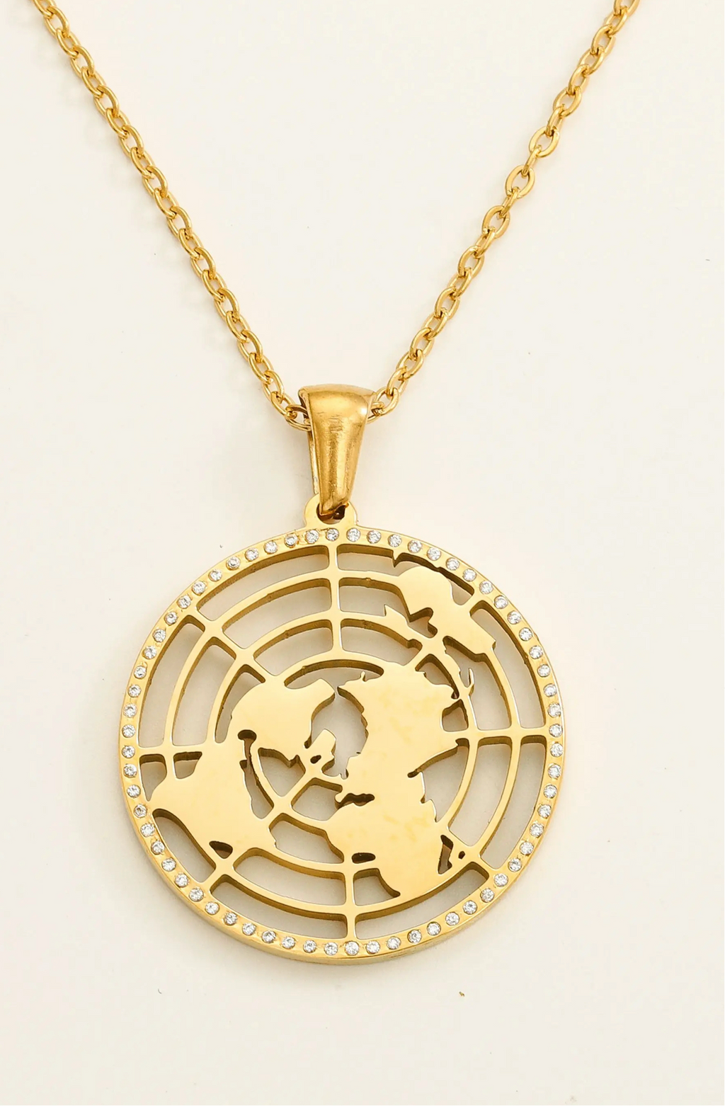 Pretty Little Patriot Pretty Little Patriot Biblical Flat Earth 18k gold Necklace — gold detail