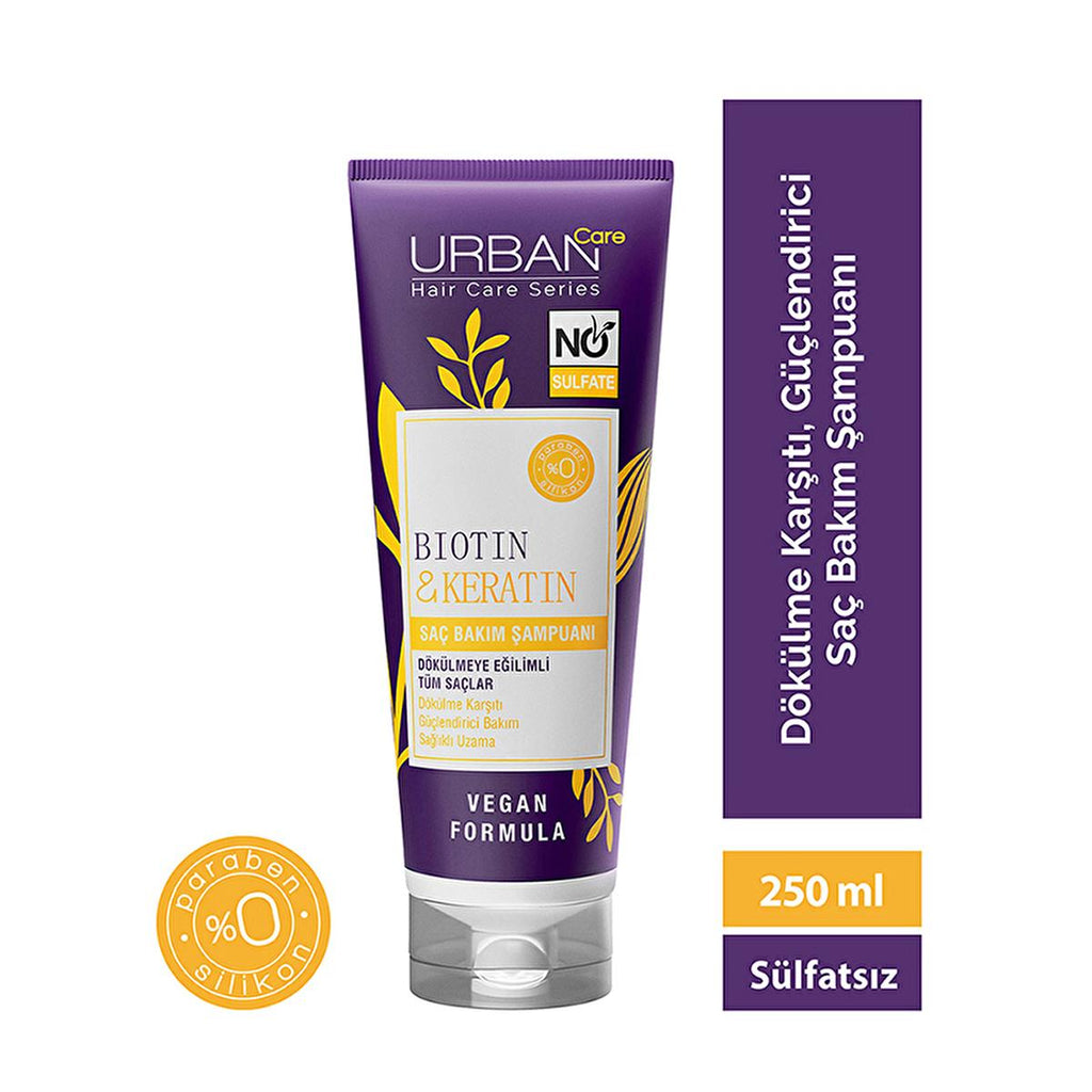 Urban Care Sulfate-Free Biotin & Keratin Anti-Hair Loss Shampoo for Nourished Hair - 8.45 fl oz