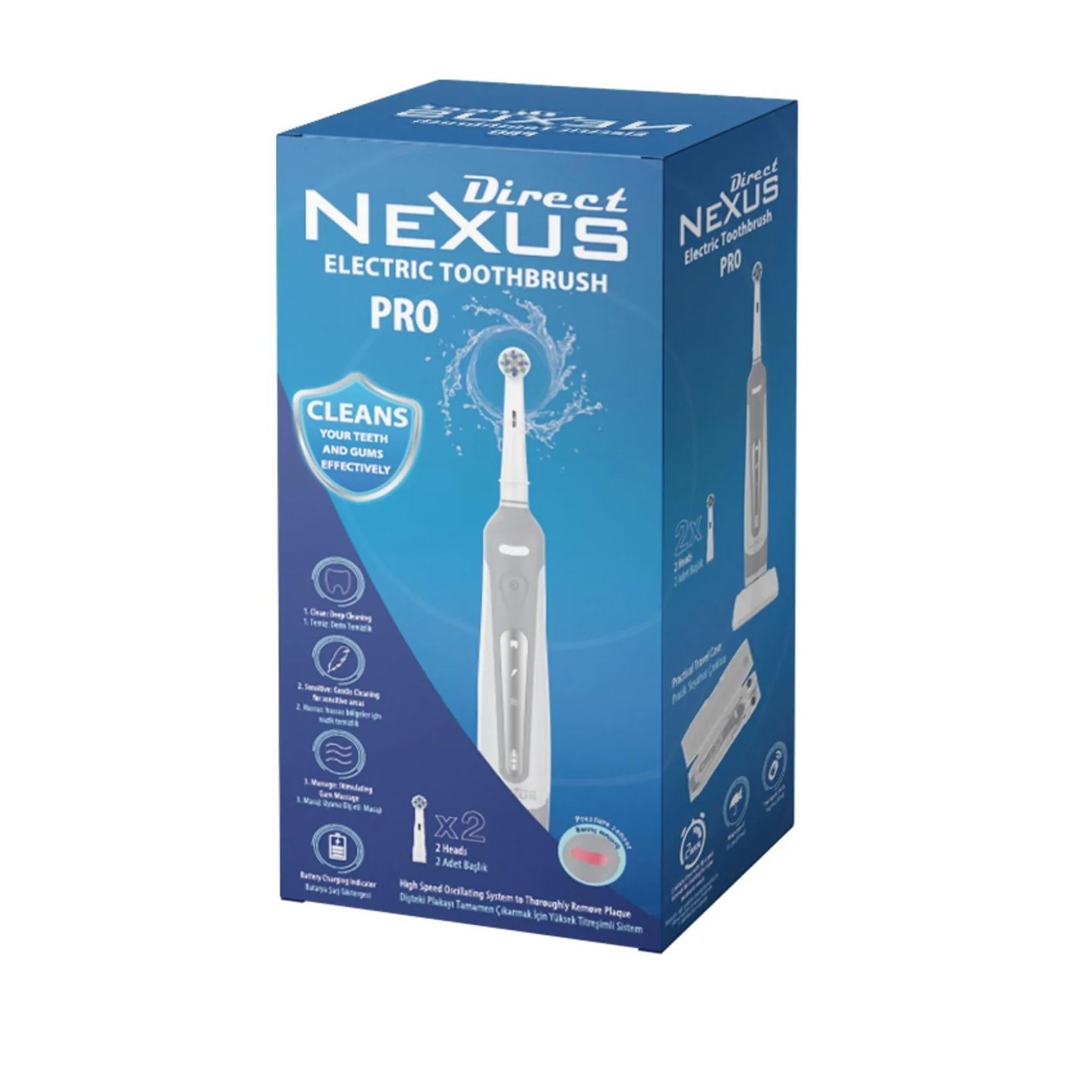 Direct Nexus Electric Toothbrush PRO - Rechargeable, Waterproof, 3 Modes for Adults - Customizable Oral Care