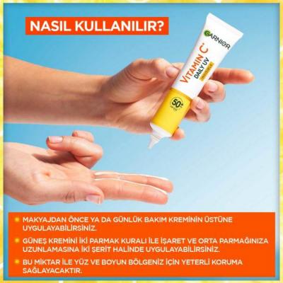 Garnier Vitamin C Daily Sunscreen SPF50+ - 40ml | Brightening Formula